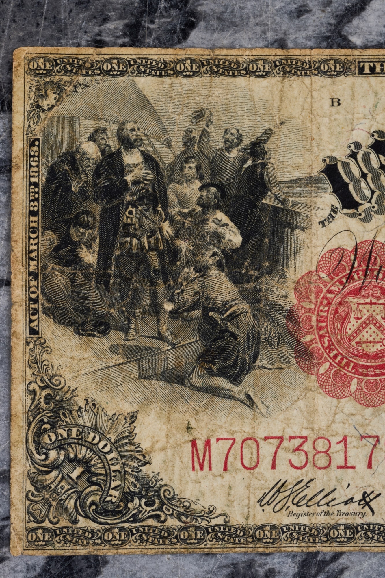 LARGE 1917 US ONE DOLLAR NOTE - 2