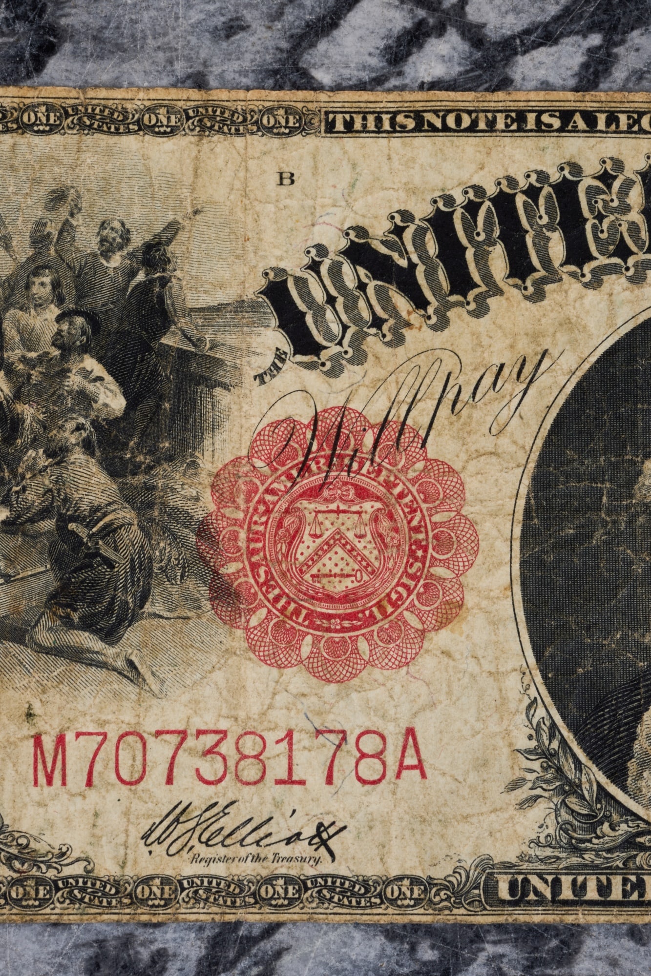 LARGE 1917 US ONE DOLLAR NOTE - 3