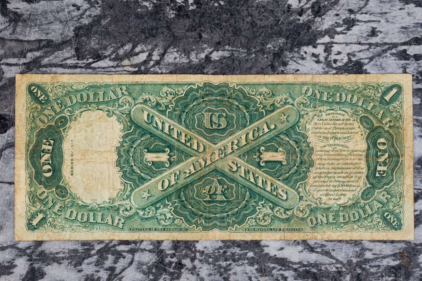 LARGE 1917 US ONE DOLLAR NOTE - 7