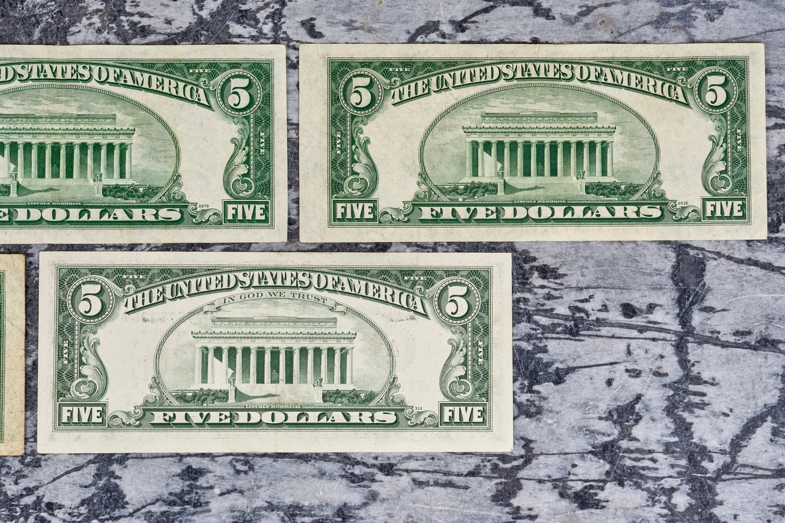 (5) US FIVE DOLLAR BILLS - 9