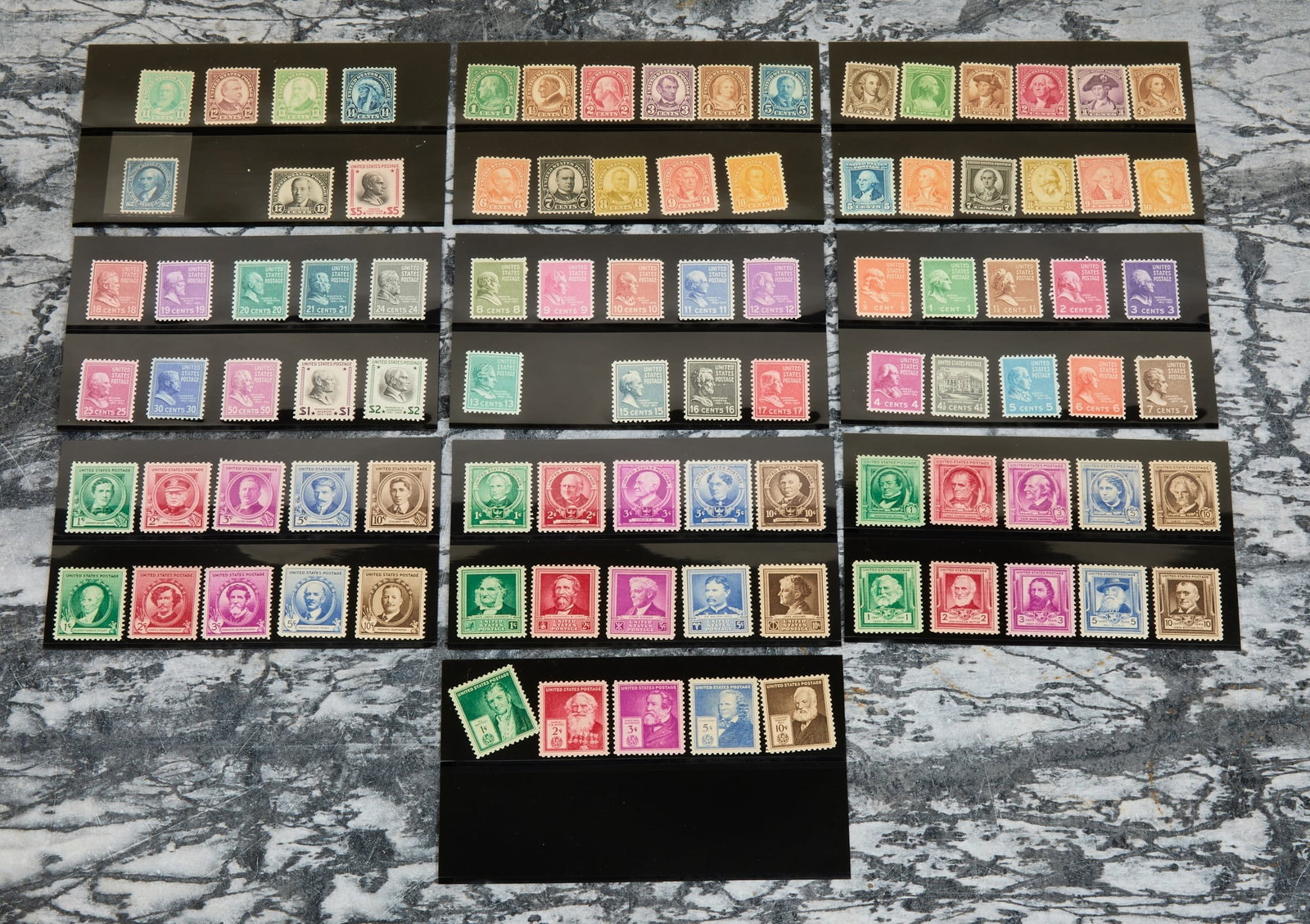 (94) VINTAGE US POSTAGE STAMPS: Presidents, authors, poets and famous Americans.