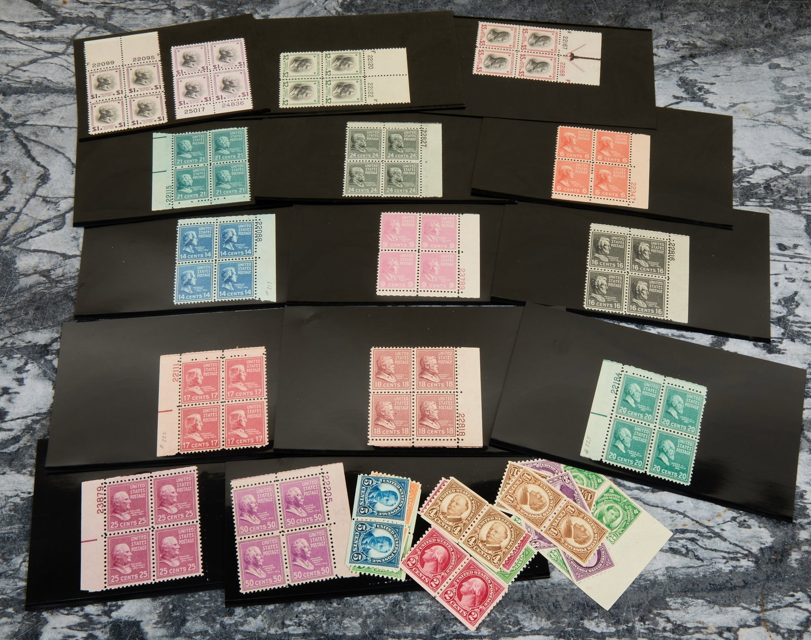 (15) VINTAGE U.S. PRESIDENT PLATE BLOCK STAMPS (1 of 11)