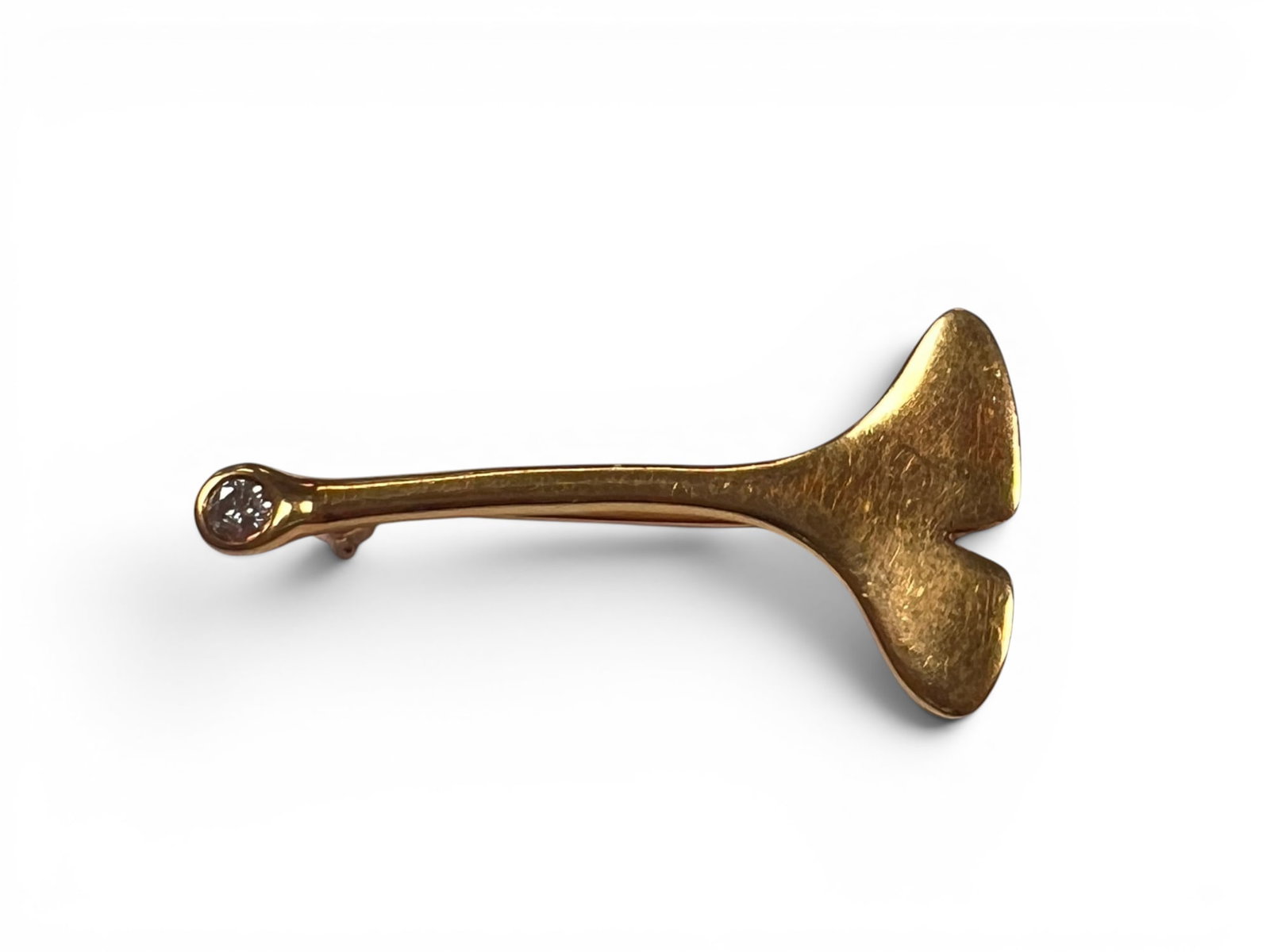 TIFFANY & CO, ANGELA CUMMINGS 18K GOLD DIAMOND PIN: Marked Cummings, Tiffany & Co 18k. 1 7/16" long. 3 dwt Condition: Good