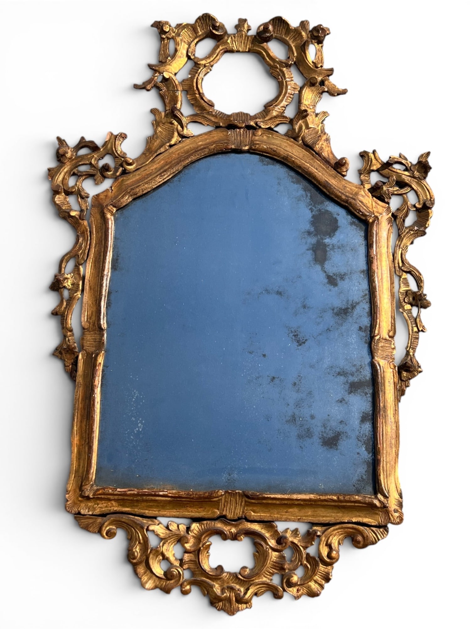 PERIOD (18th c) LOUIS XV GILTWOOD MIRROR (1 of 12)