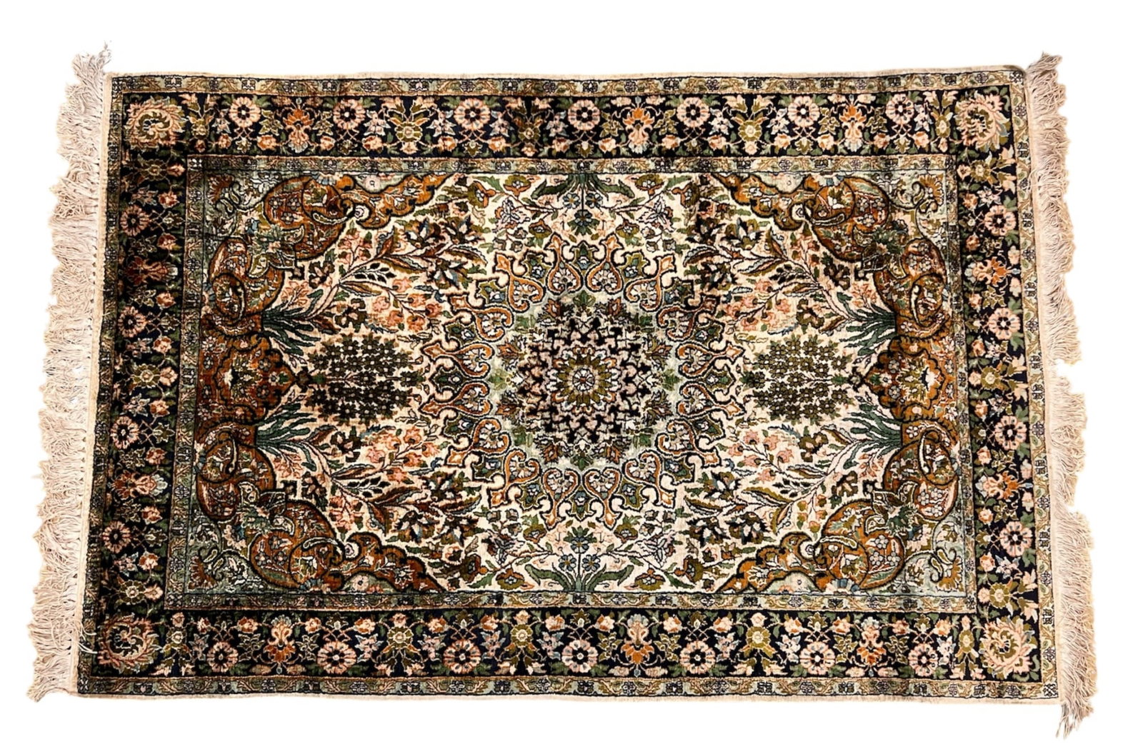 (Mid 20th c) PERSIAN ORIENTAL SILK AREA RUG (1 of 10)