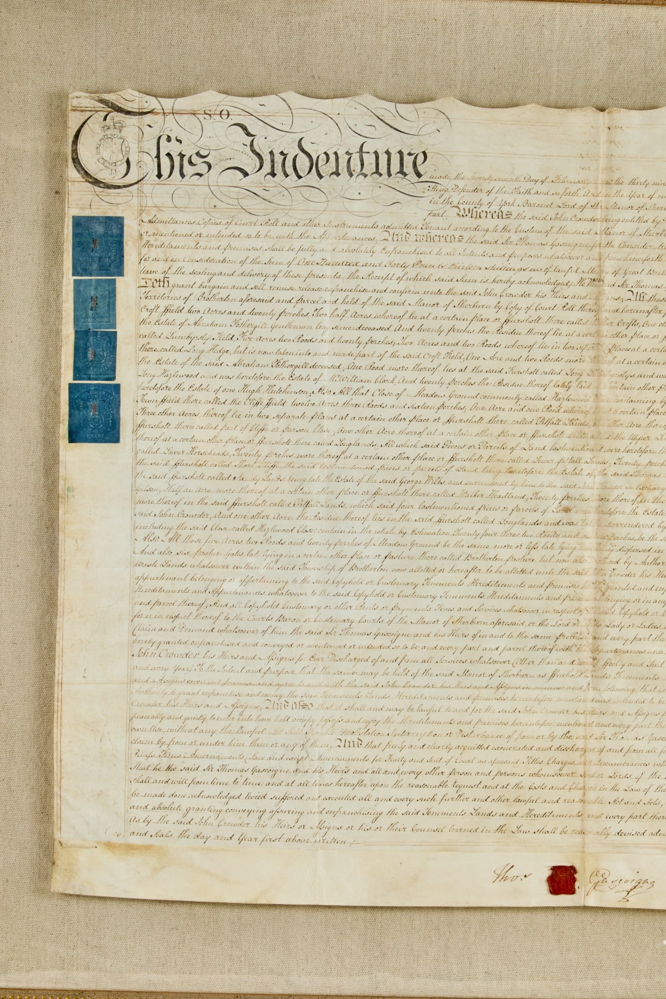 FRAMED 1799 INDENTURE - 2