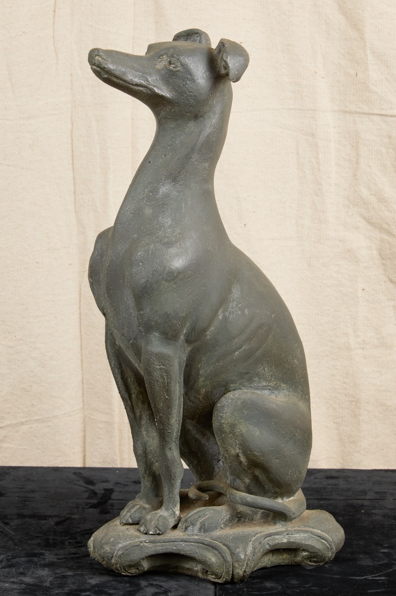 HEAVY VICTORIAN CAST LEAD WHIPPET: 17 1.2 x 8 1/2 x 7 inches