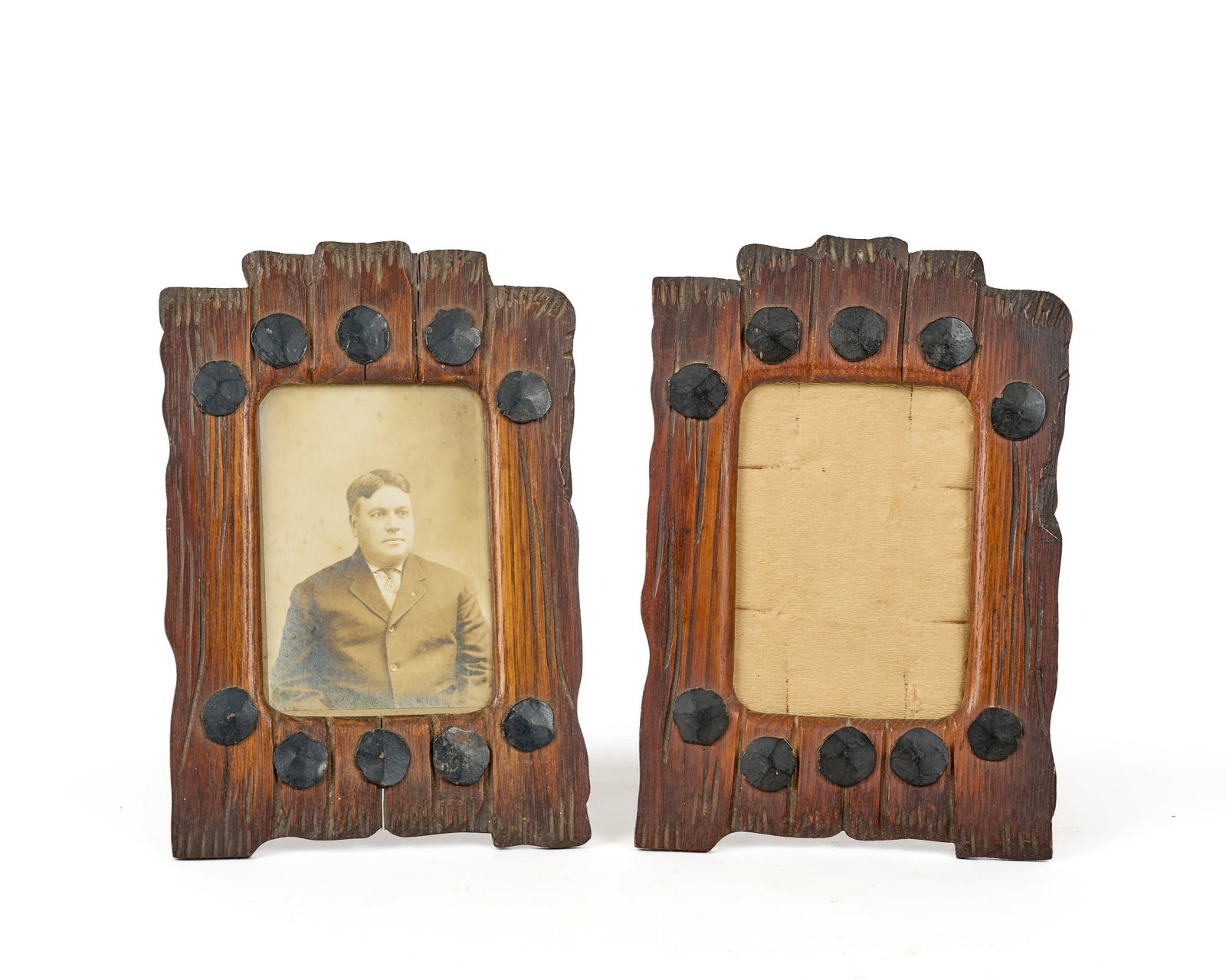 PR. ARTS & CRAFTS HICKORY & ROSEHEAD NAIL FRAMES (1 of 8)