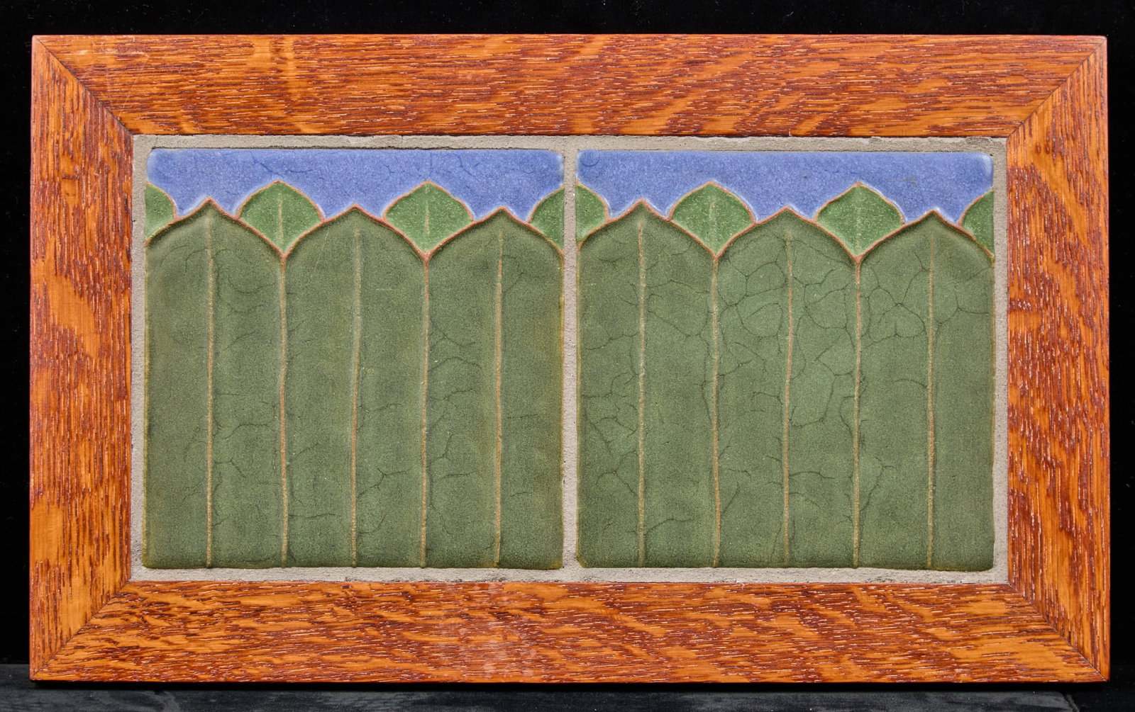 ODD INQ ARTS & CRAFTS STYLE GLAZED TILE DIPTYCH (1 of 7)