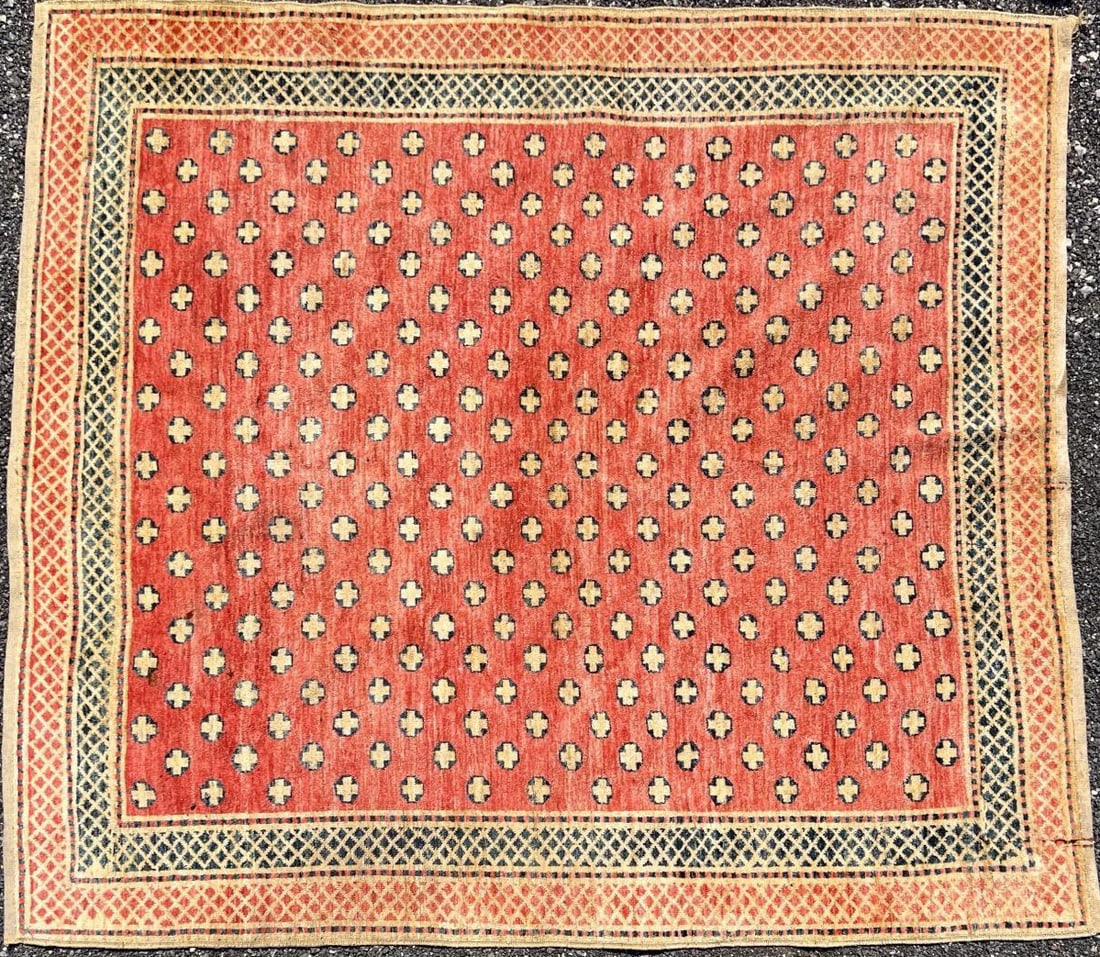 (20th c) HANDWOVEN WOOL ORIENTAL RUG (1 of 7)