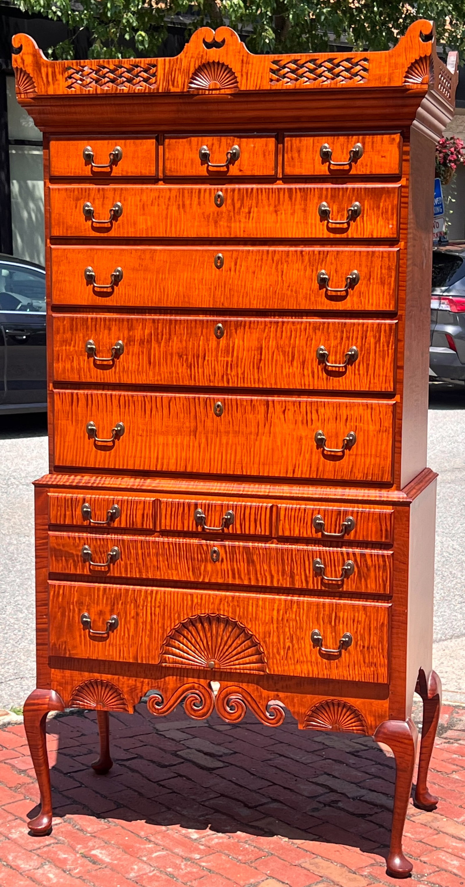 ELDRED WHEELER TIGER MAPLE DUNLAP HIGHBOY - 2