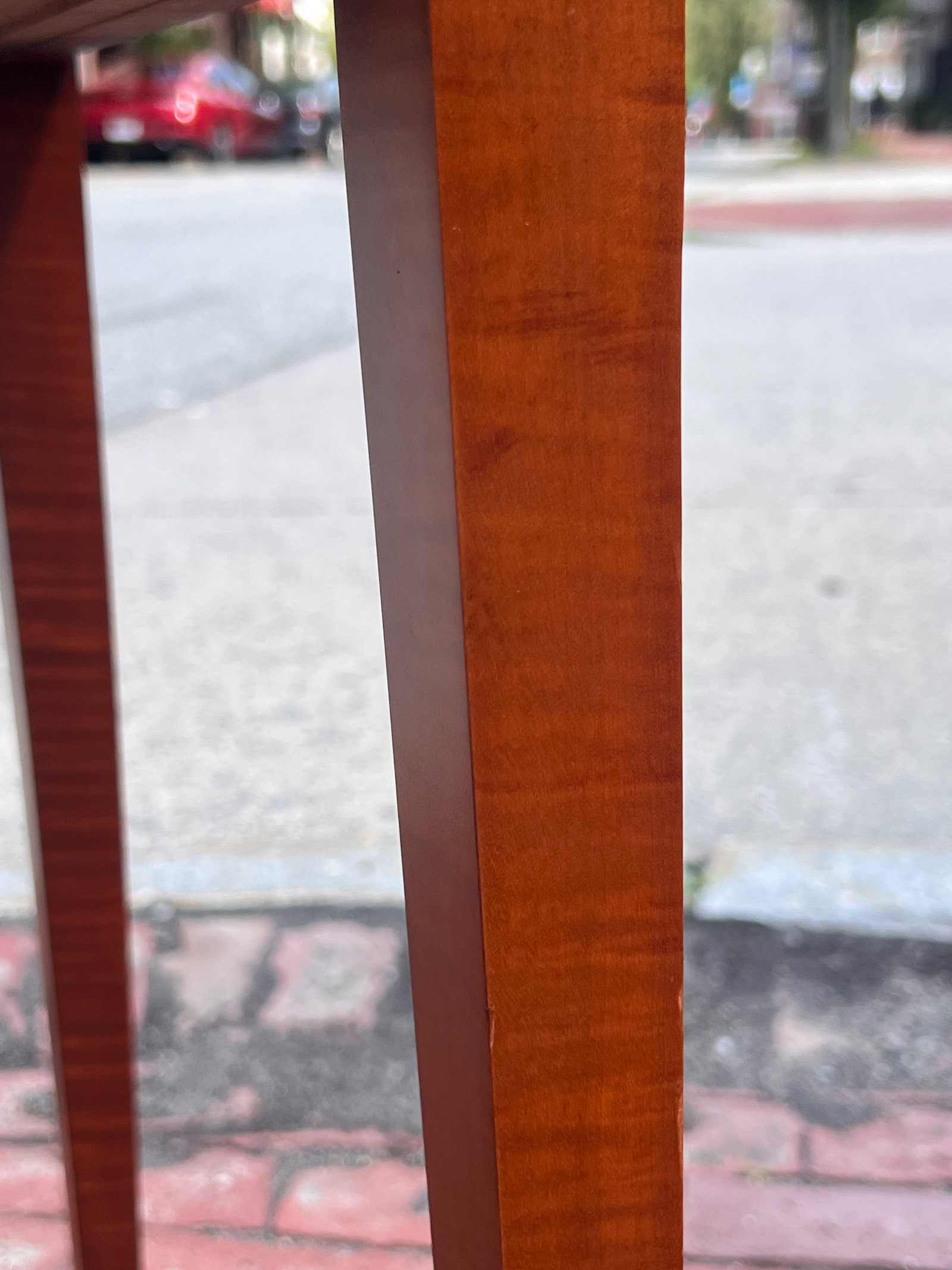 PAIR ELDRED WHEEL TIGER MAPLE HEPPLEWHITE STANDS - 10