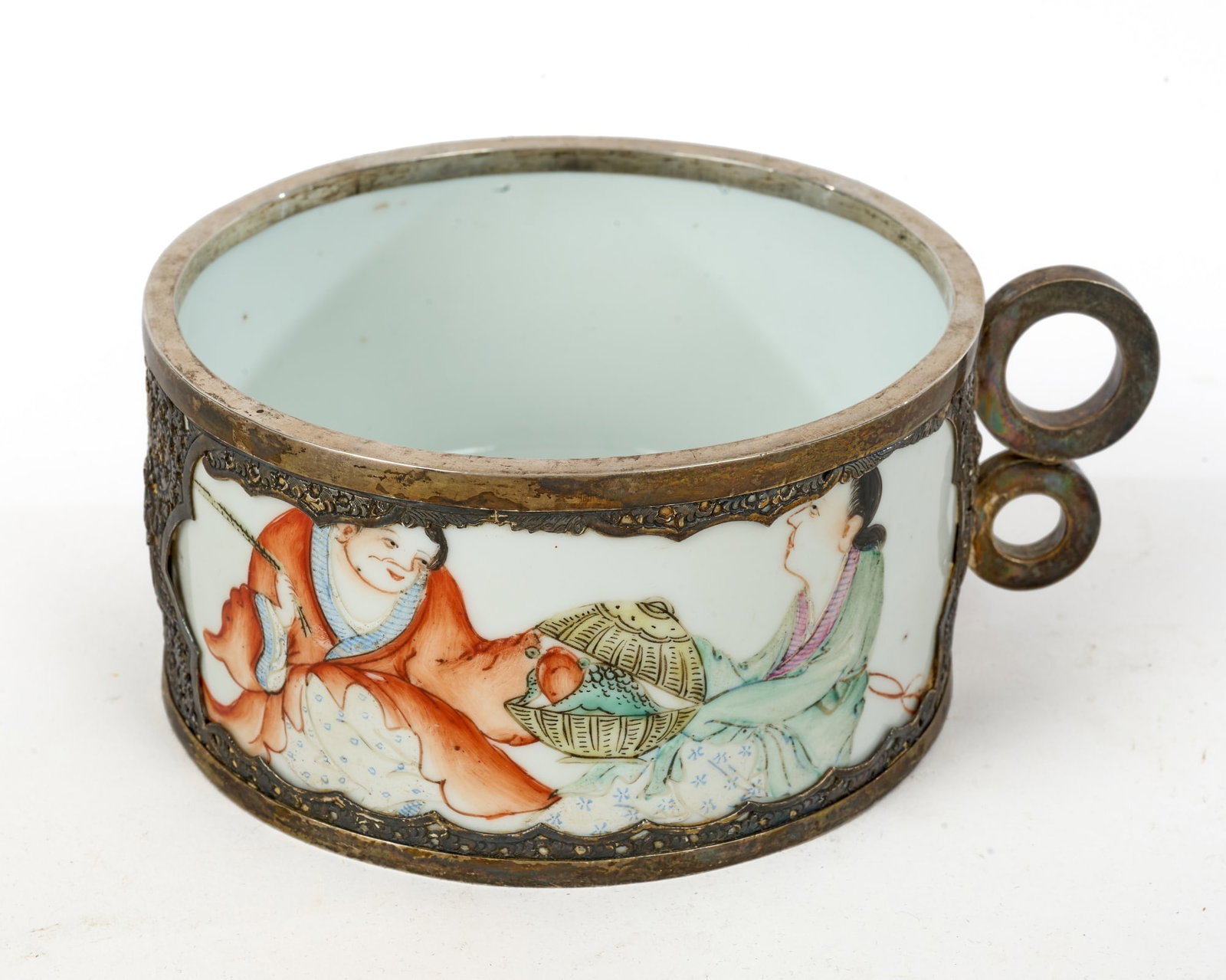CHINESE PORCELAIN MUG CLAD in SILVER (1 of 7)
