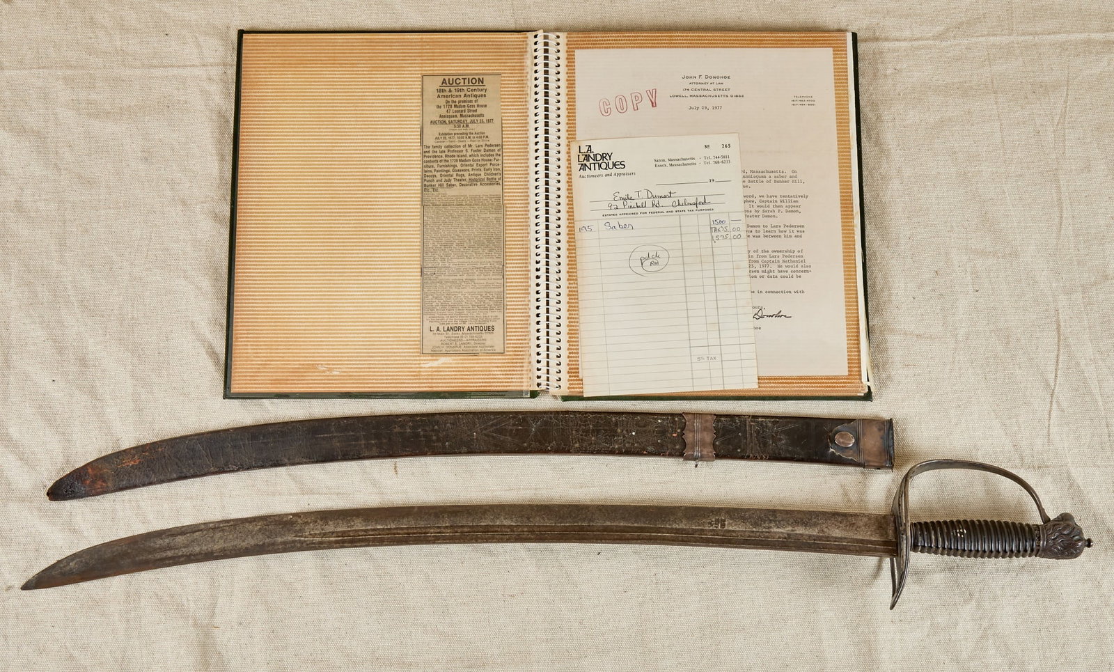 CAPT. NAT'L WARNER BATTLE of BUNKER HILL SABER (1 of 20)