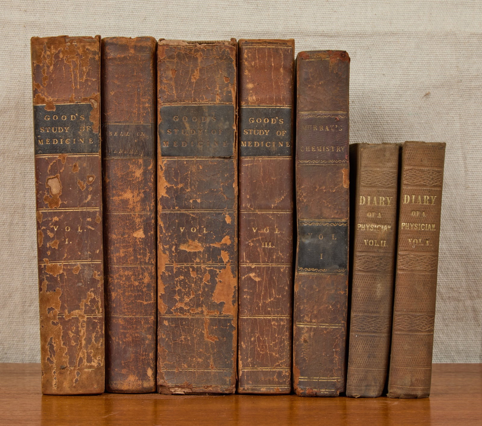 (7) MISC MOSTLY (19th)c BOOKS on MEDICINE, ETC (1 of 9)