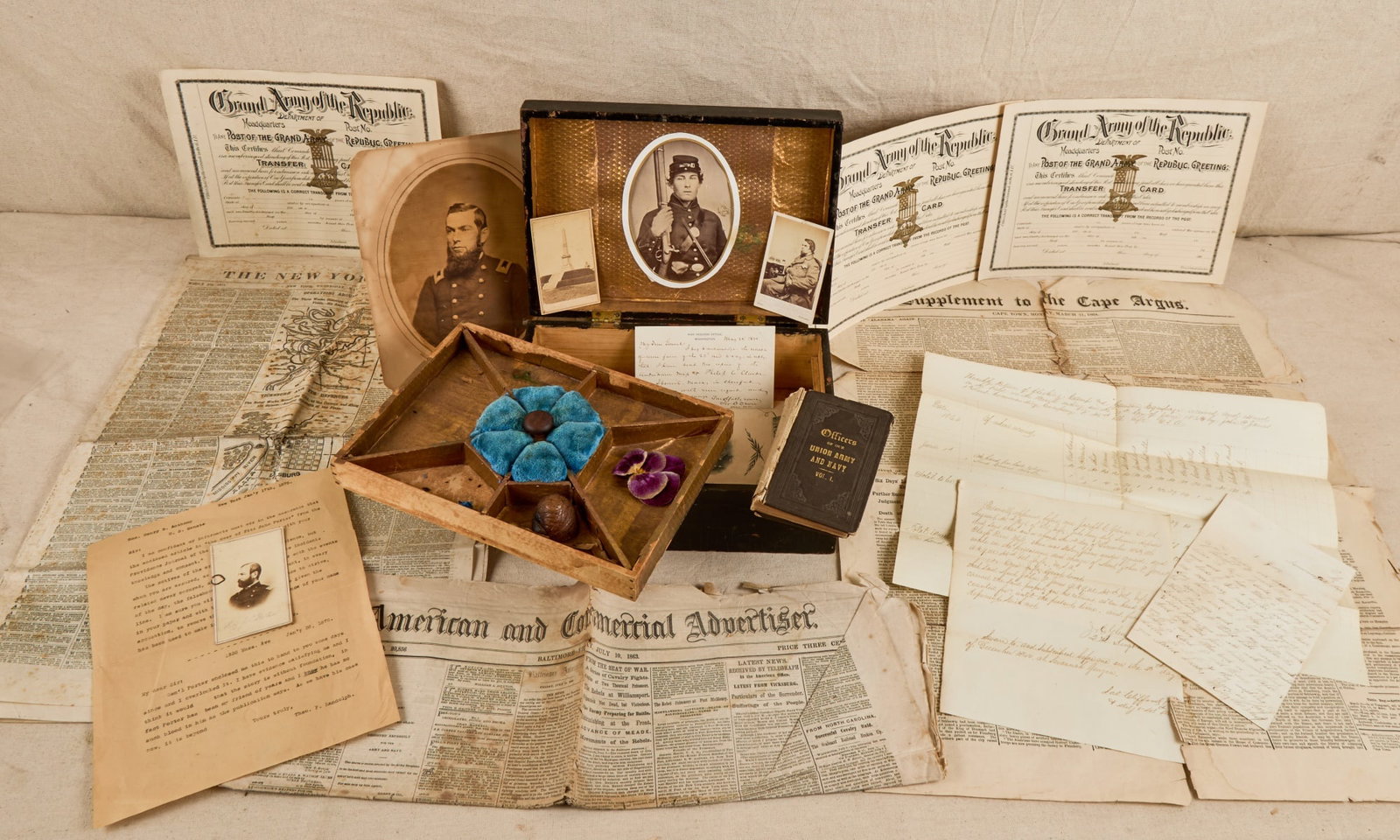 CIVIL WAR LOT - BOX, LETTERS, CDVs, PAPERS, etc (1 of 14)