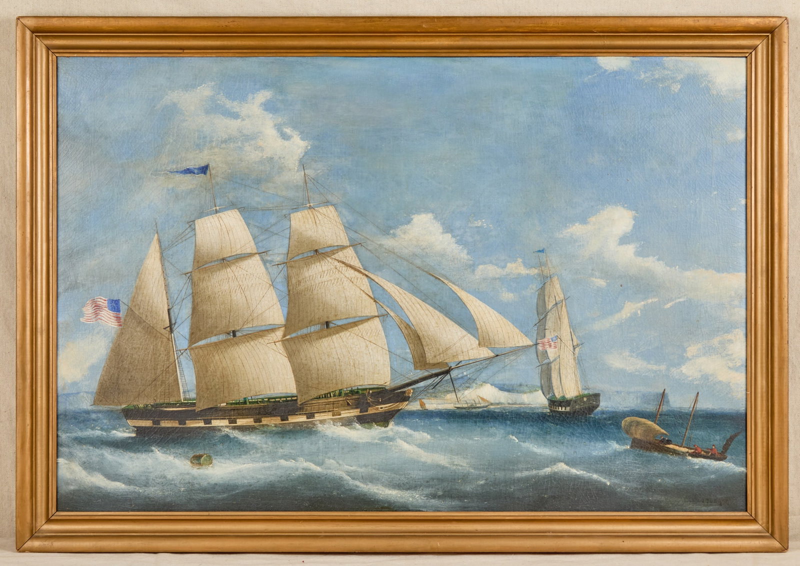 I. TUDGAY (19th c) Newburyport Built Ship (1 of 11)