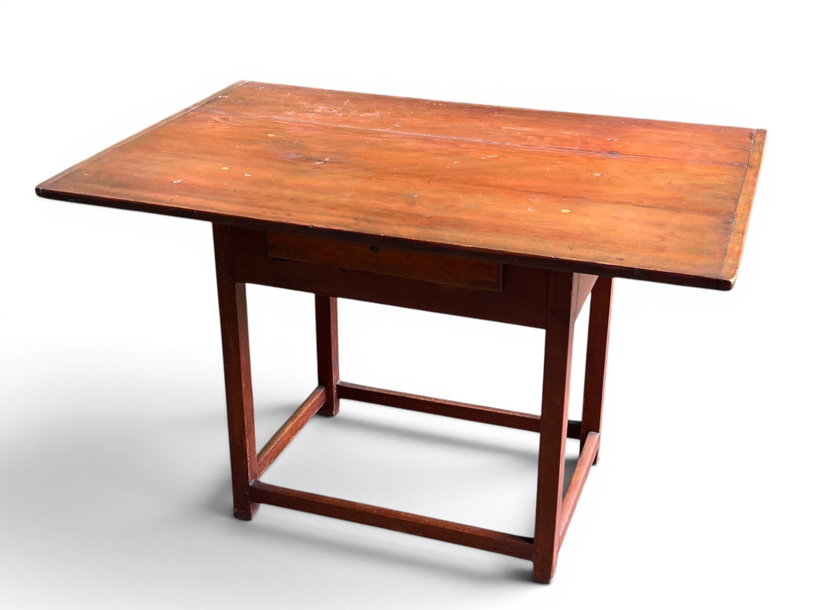 (19th c) PINE SINGLE DRAWER TAVERN TABLE - 3