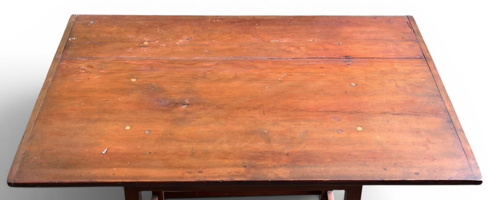 (19th c) PINE SINGLE DRAWER TAVERN TABLE - 4