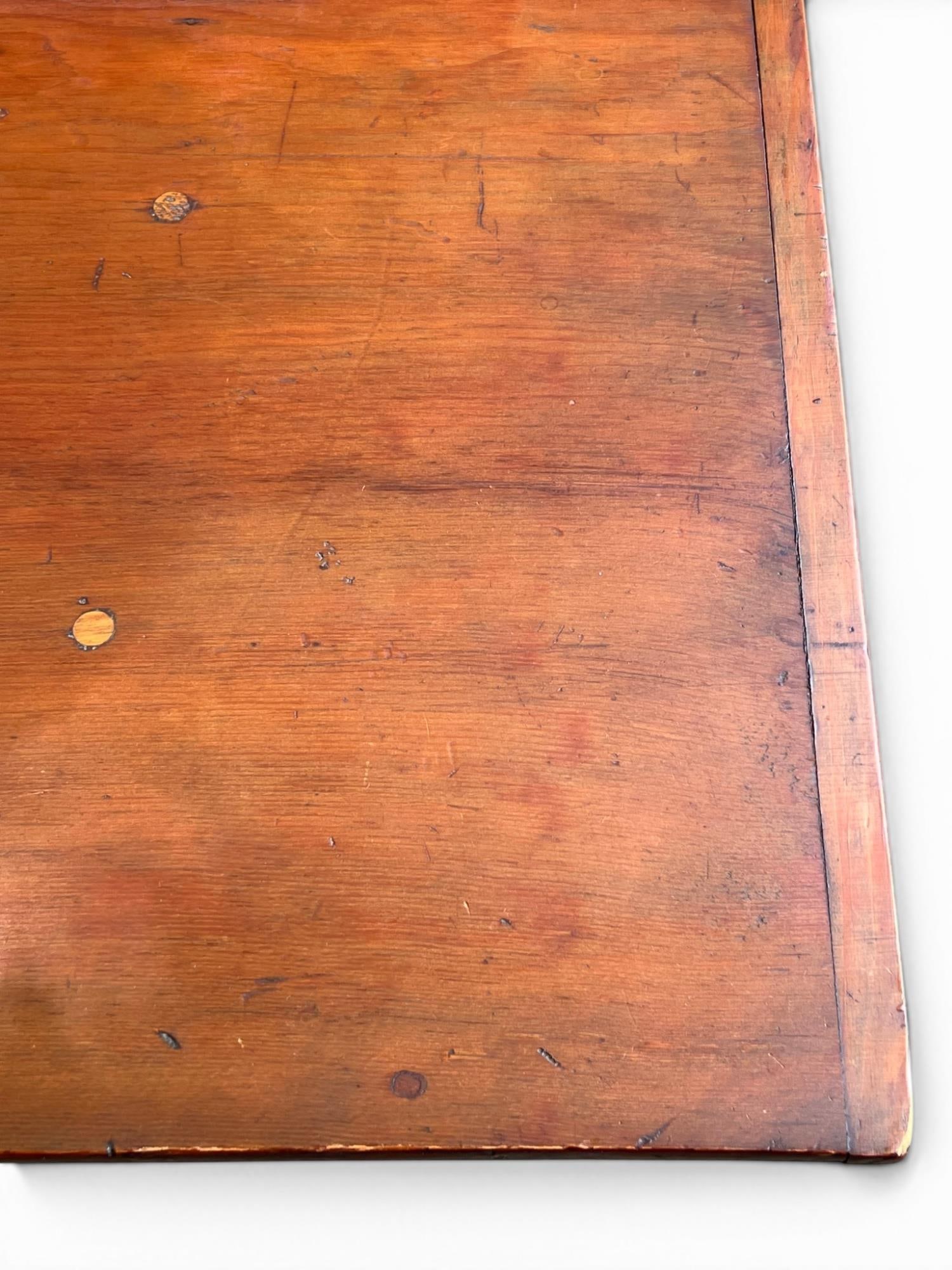 (19th c) PINE SINGLE DRAWER TAVERN TABLE - 5