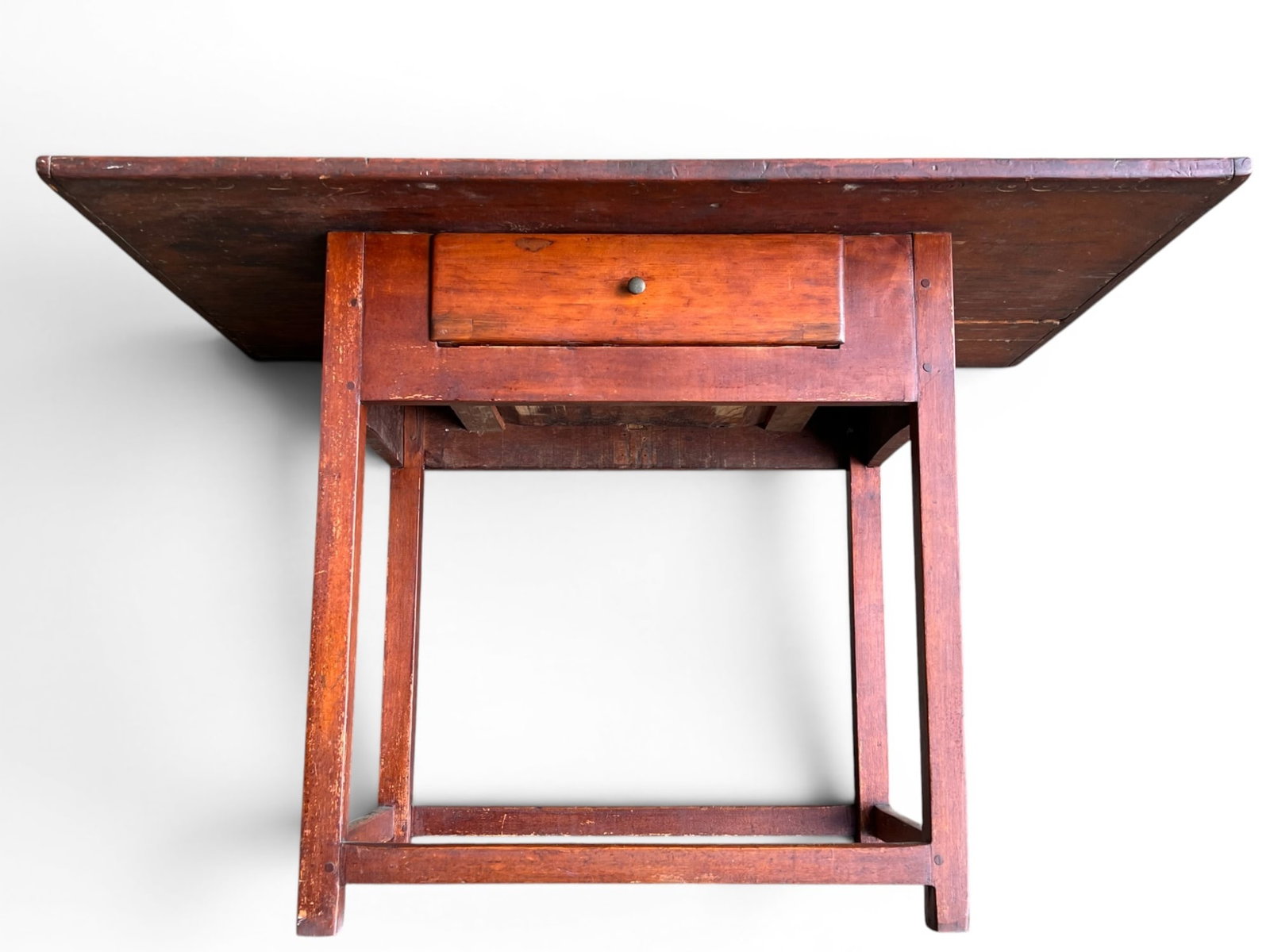 (19th c) PINE SINGLE DRAWER TAVERN TABLE - 9