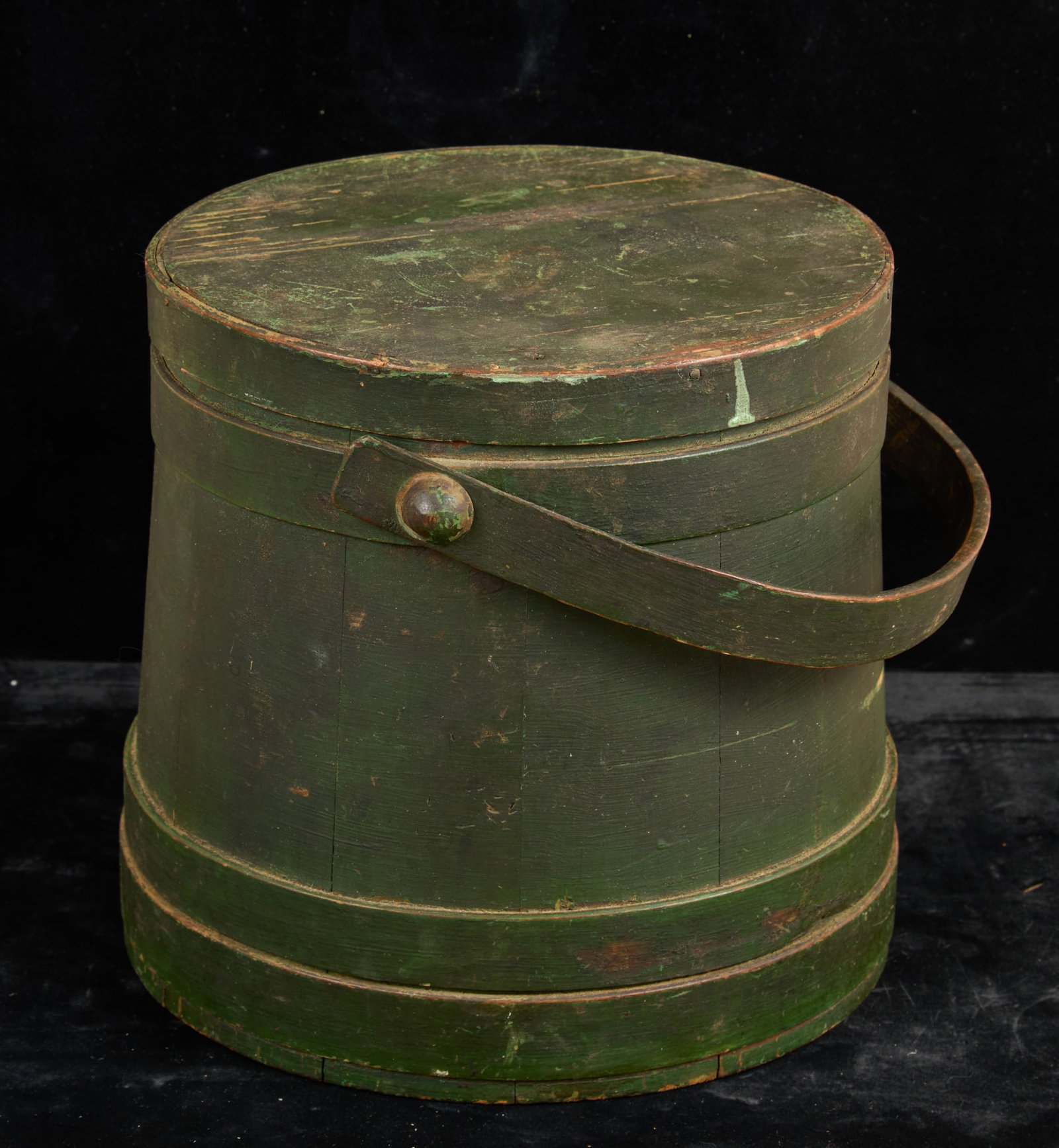 (19th c) PAINTED FIRKIN MARKED N.I. (1 of 10)