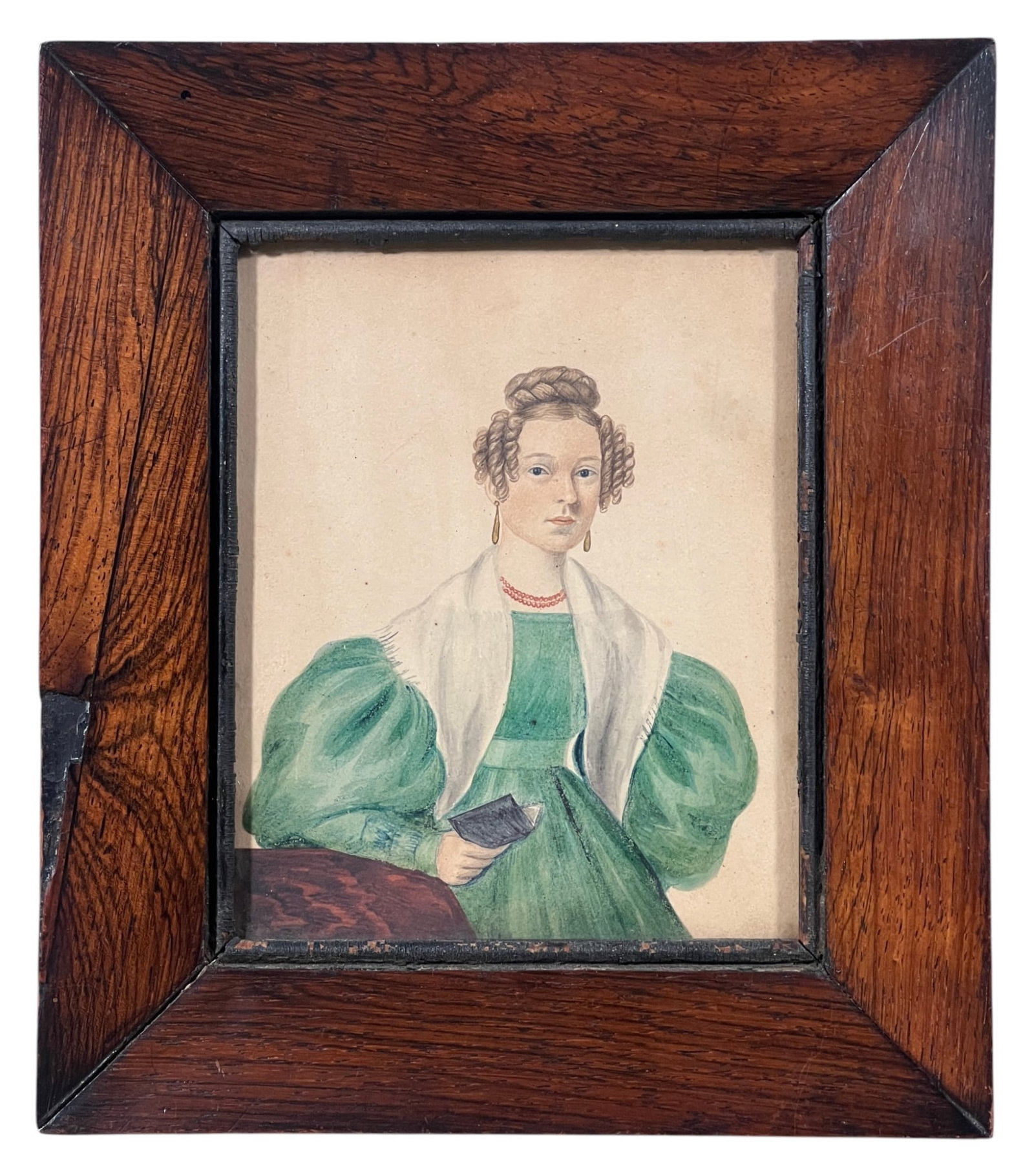 (19th c) WATERCOLOR PORTRAIT MINIATURE (1 of 6)