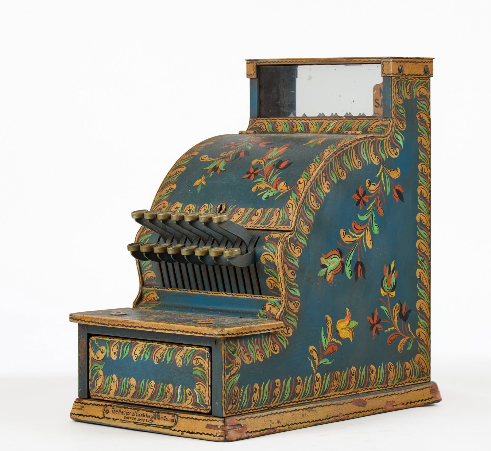 UNIQUE PENNSYLVANIA DUTCH PAINTED CASH REGISTER (1 of 9)