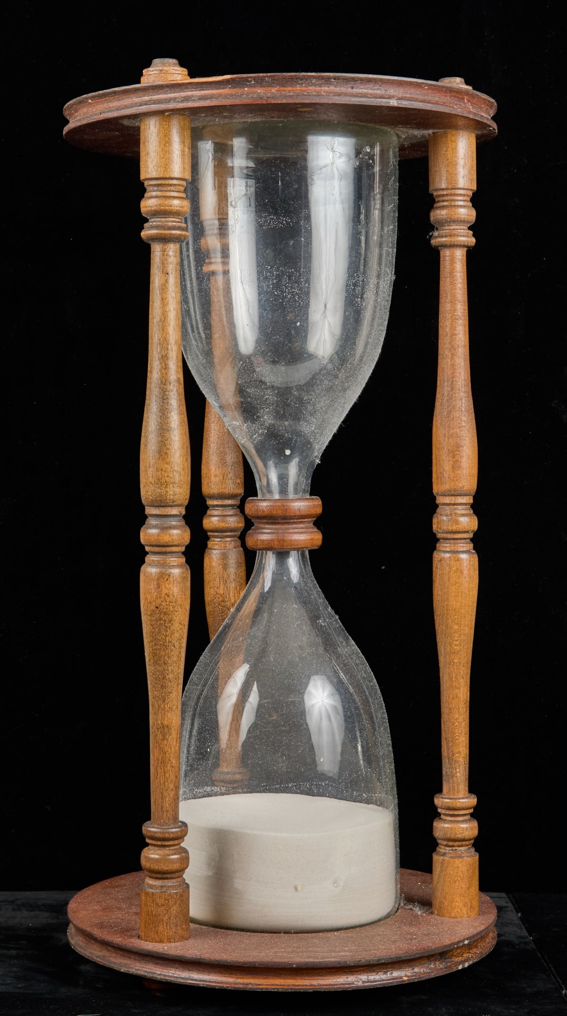 LARGE APPROX. (4) HOUR OAK HOURGLASS (1 of 7)
