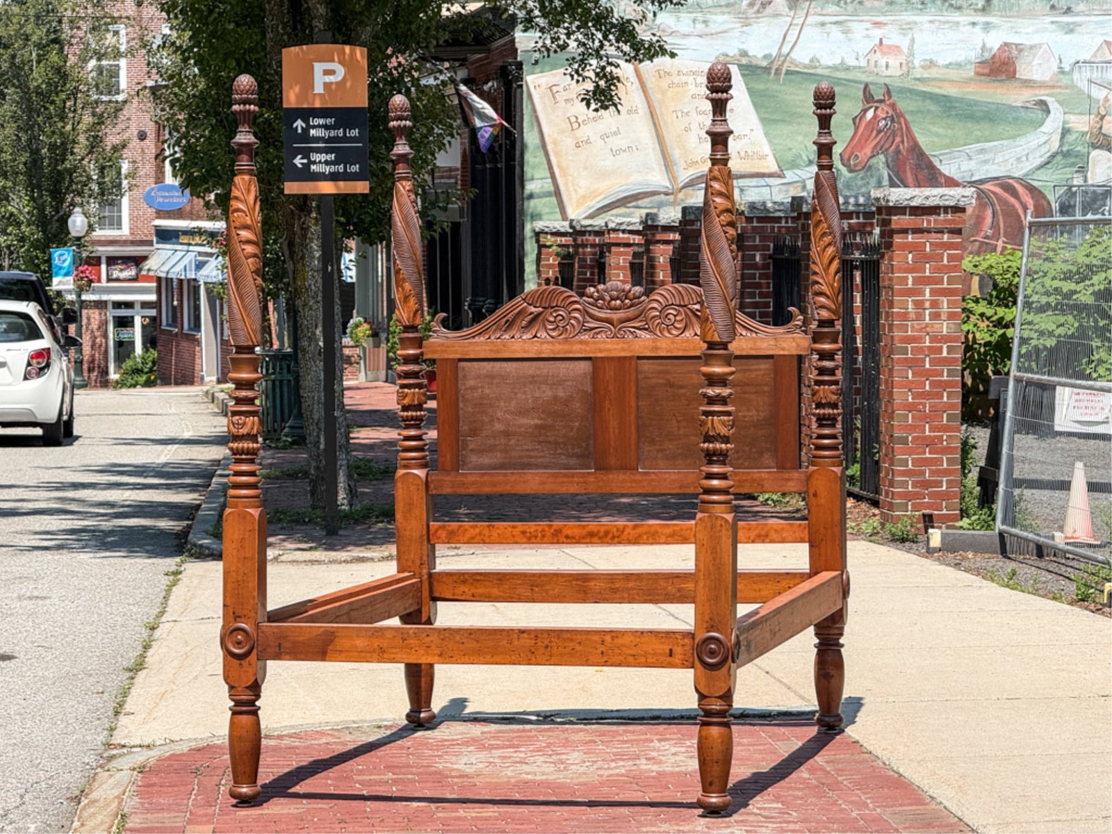 ANTIQUE CARVED SOUTHERN FOUR POSTER BED (1 of 18)