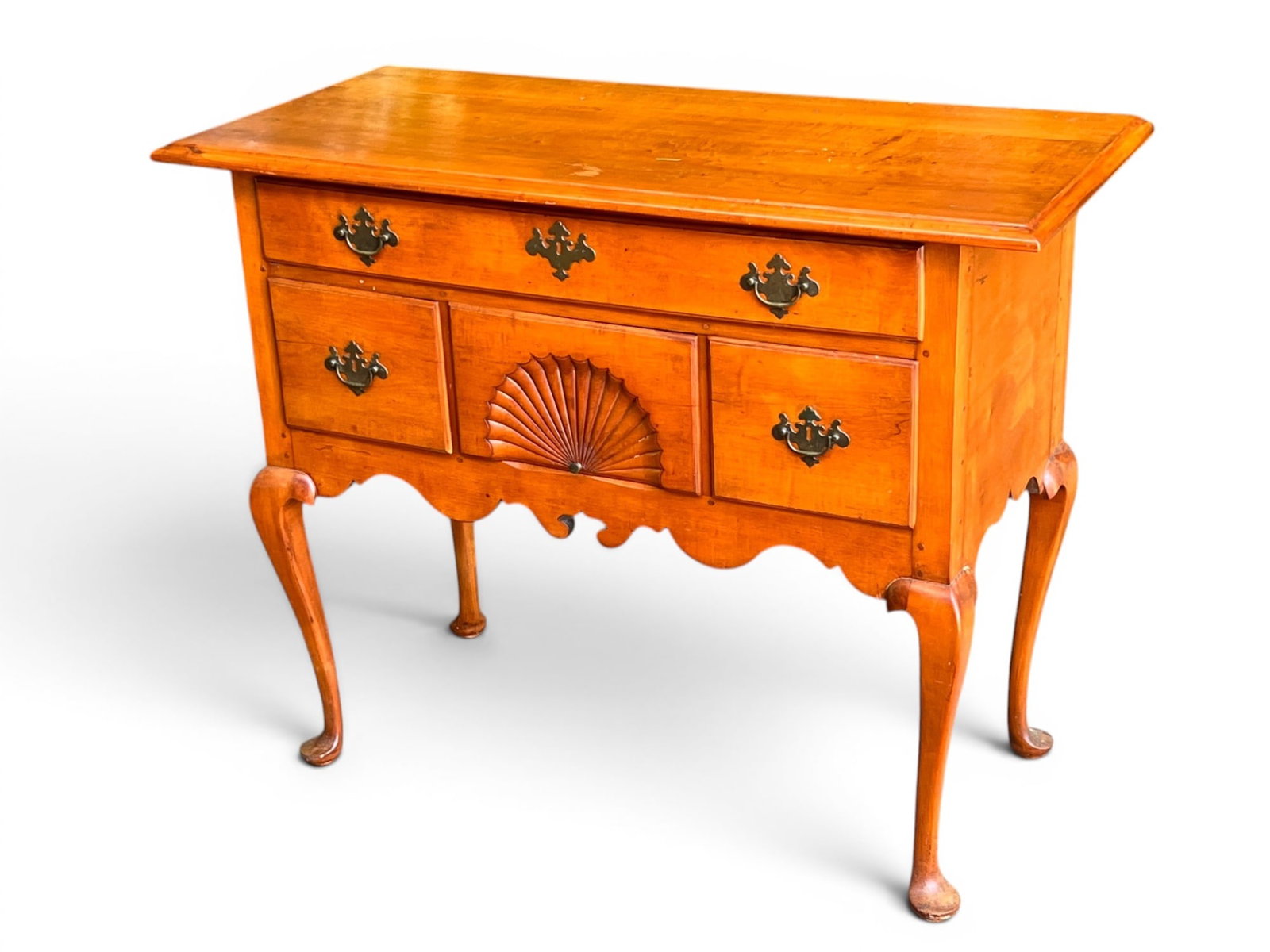 (18th c) QUEEN ANNE MAPLE LOW BOY SERVER (1 of 15)