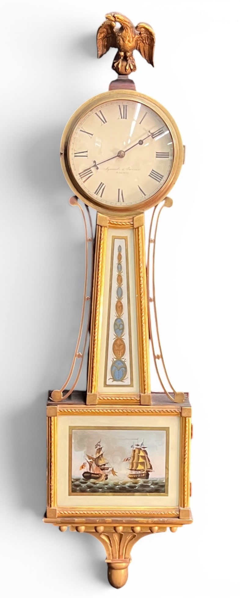(19th c) SYMONDS & TURNER SALEM, MA BANJO CLOCK (1 of 16)