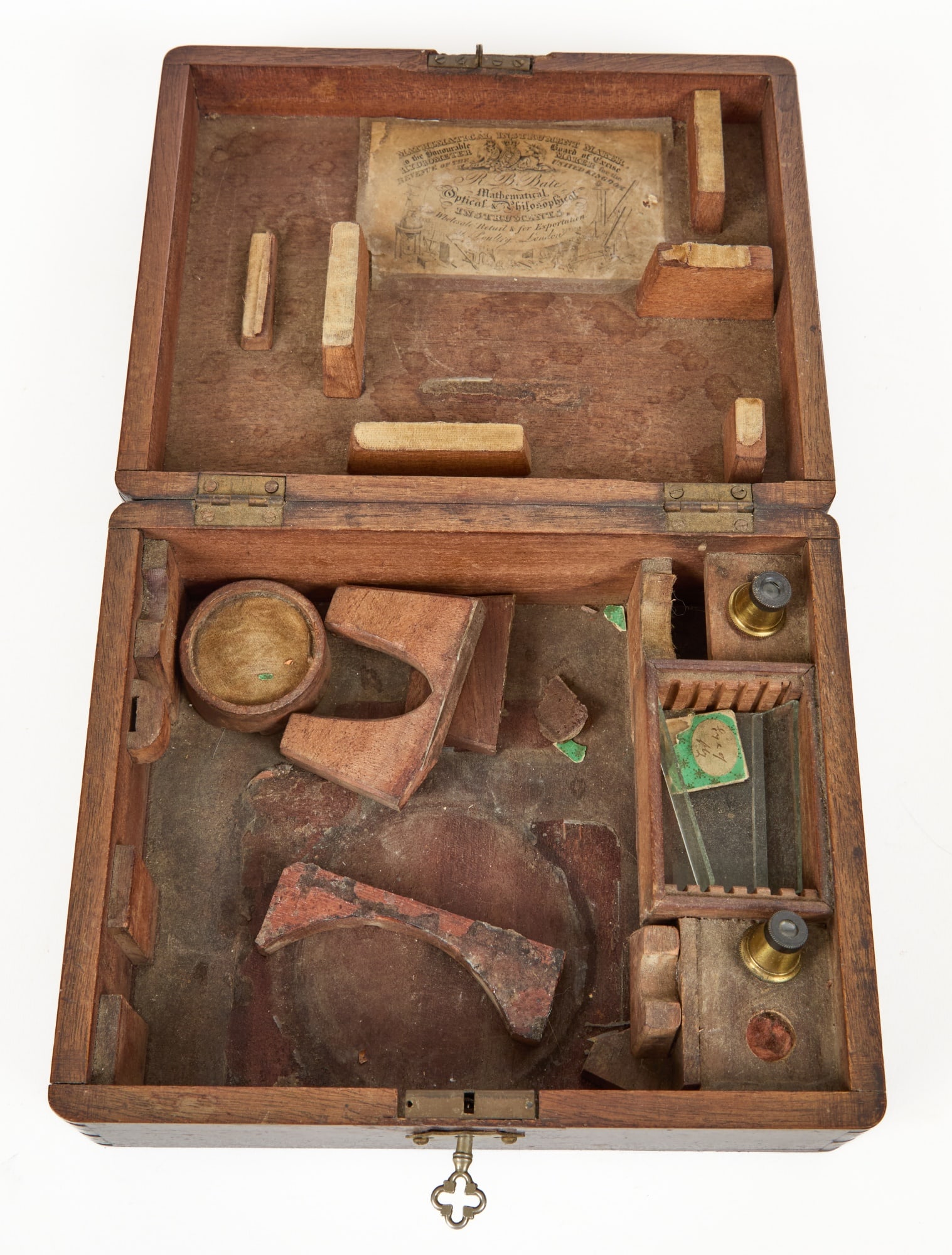 (19th c) R.B. BATE BRASS COMPOUND MICROSCOPE - 6