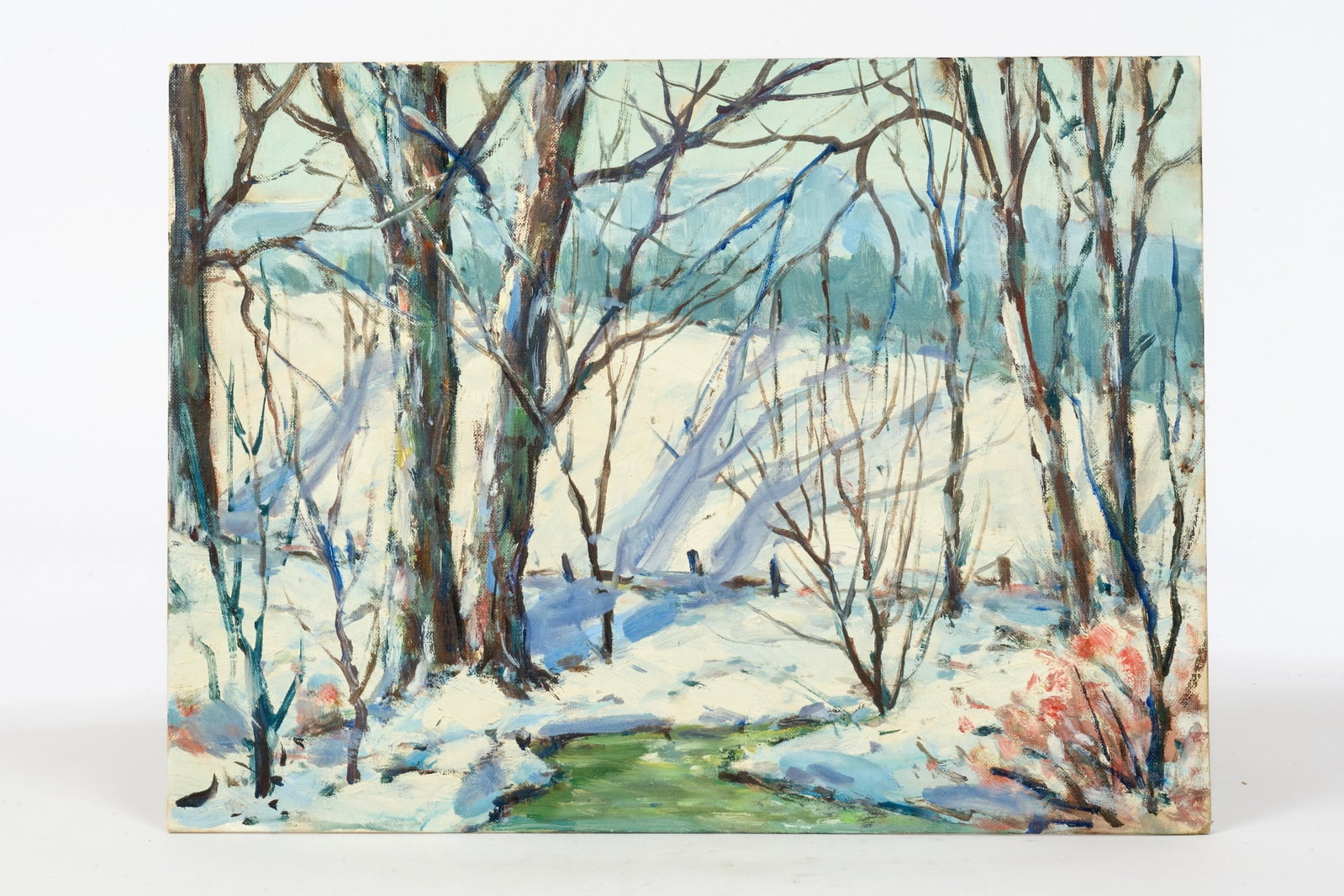 JOHN F. ENSER (1898-1968): "The Green Brook". oil on canvas board 12 x 16 inches. signed. unframed