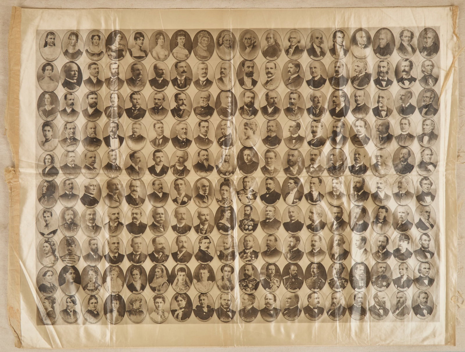 LARGE (19th/20th c) WOVEN SILK PORTRAIT COMPOSITE (1 of 11)