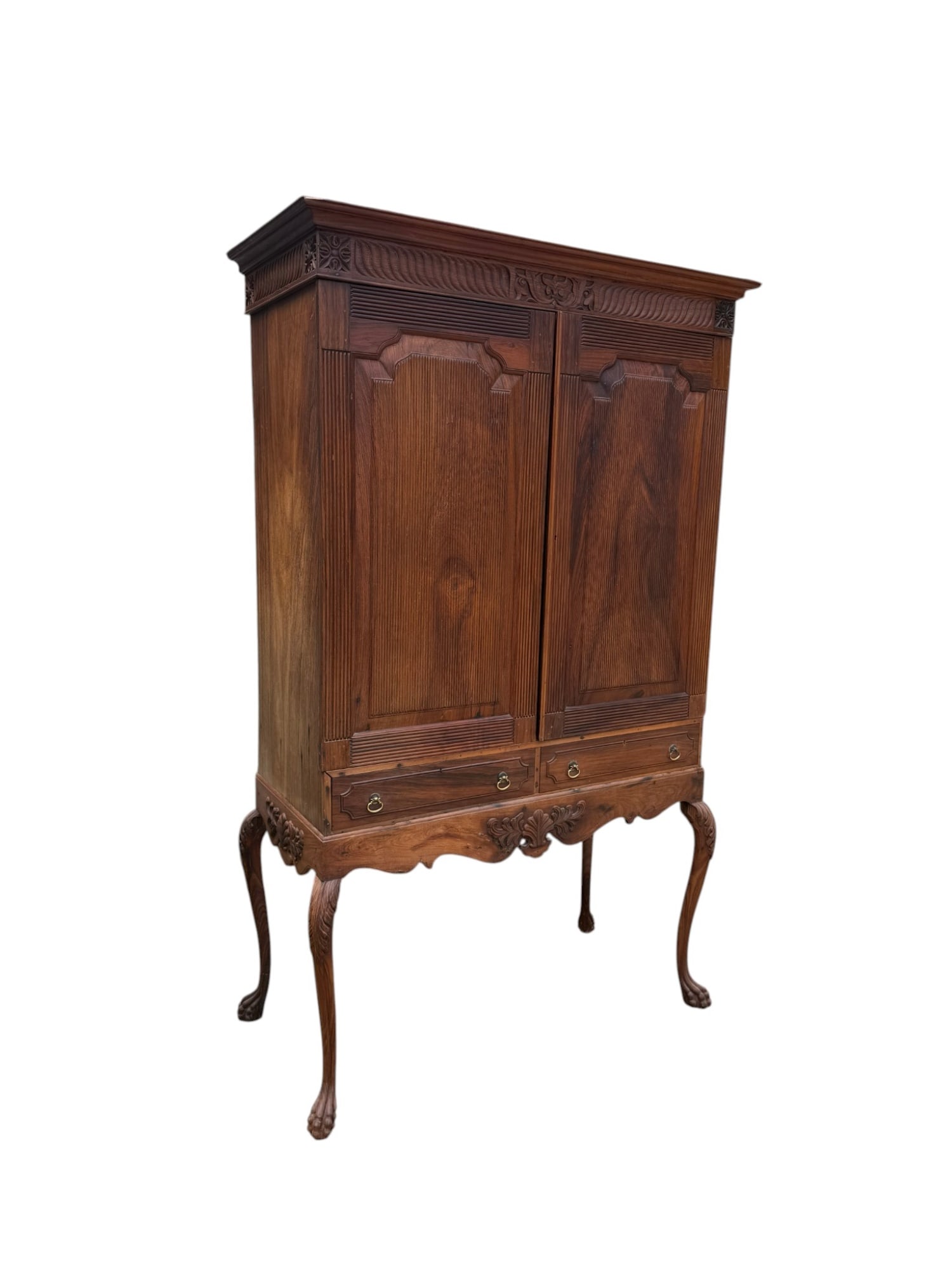 ANGLO-INDIAN TWO-PART BLIND DOOR CABINET ON STAND (1 of 8)