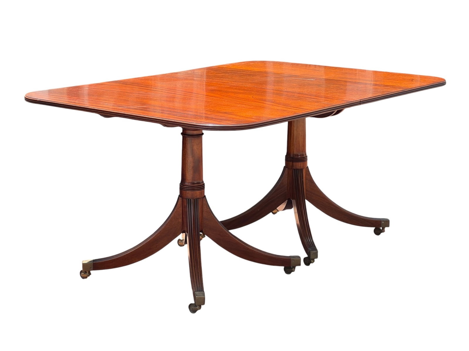 DOUBLE PEDESTAL MAHOGANY DINING TABLE (1 of 4)