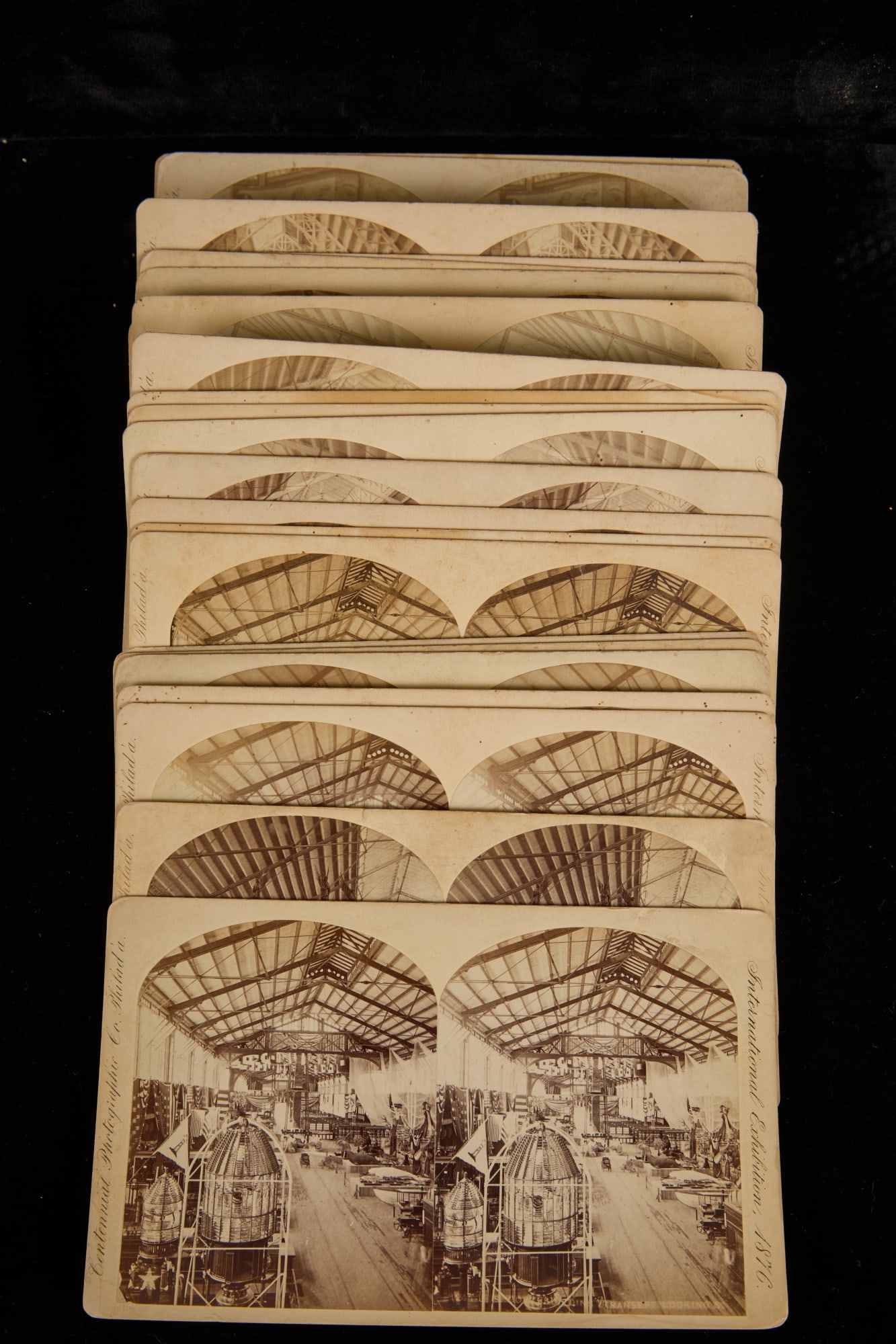 (29) 1876 PHILADELPHIA INTL. EXPO. STEREOVIEWS: (29) stereoviews from the 1876 Philadelphia International Exhibition by The Continental Photographic Co.