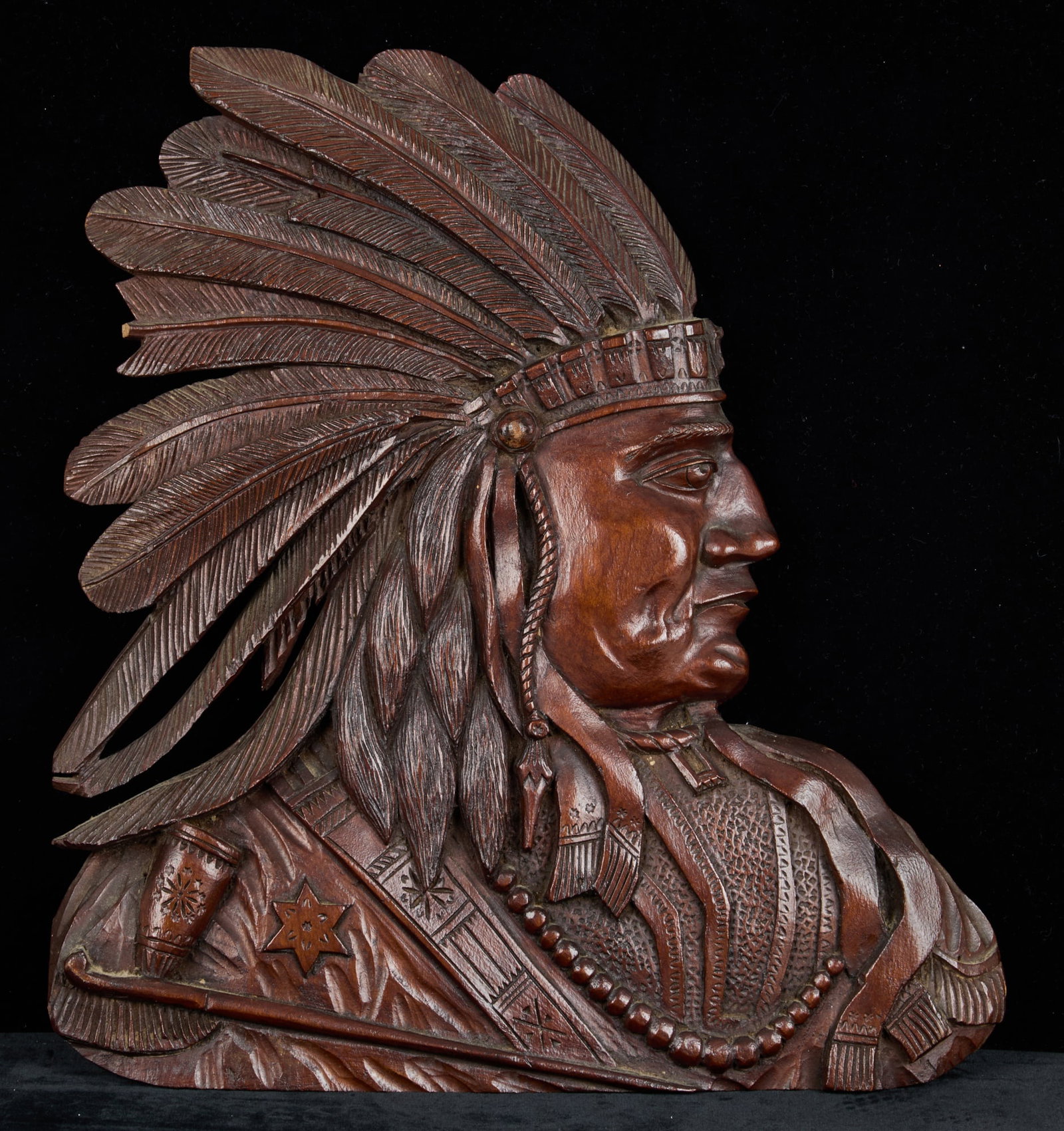 FA PACKARD CARVED PLAQUE of NATIVE AMERICAN CHIEF (1 of 8)