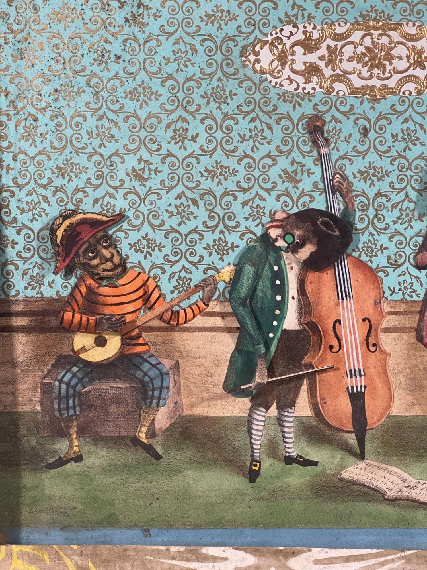 EARLY (20th c) CLOCKWORK MONKEY QUARTET TOY - 2