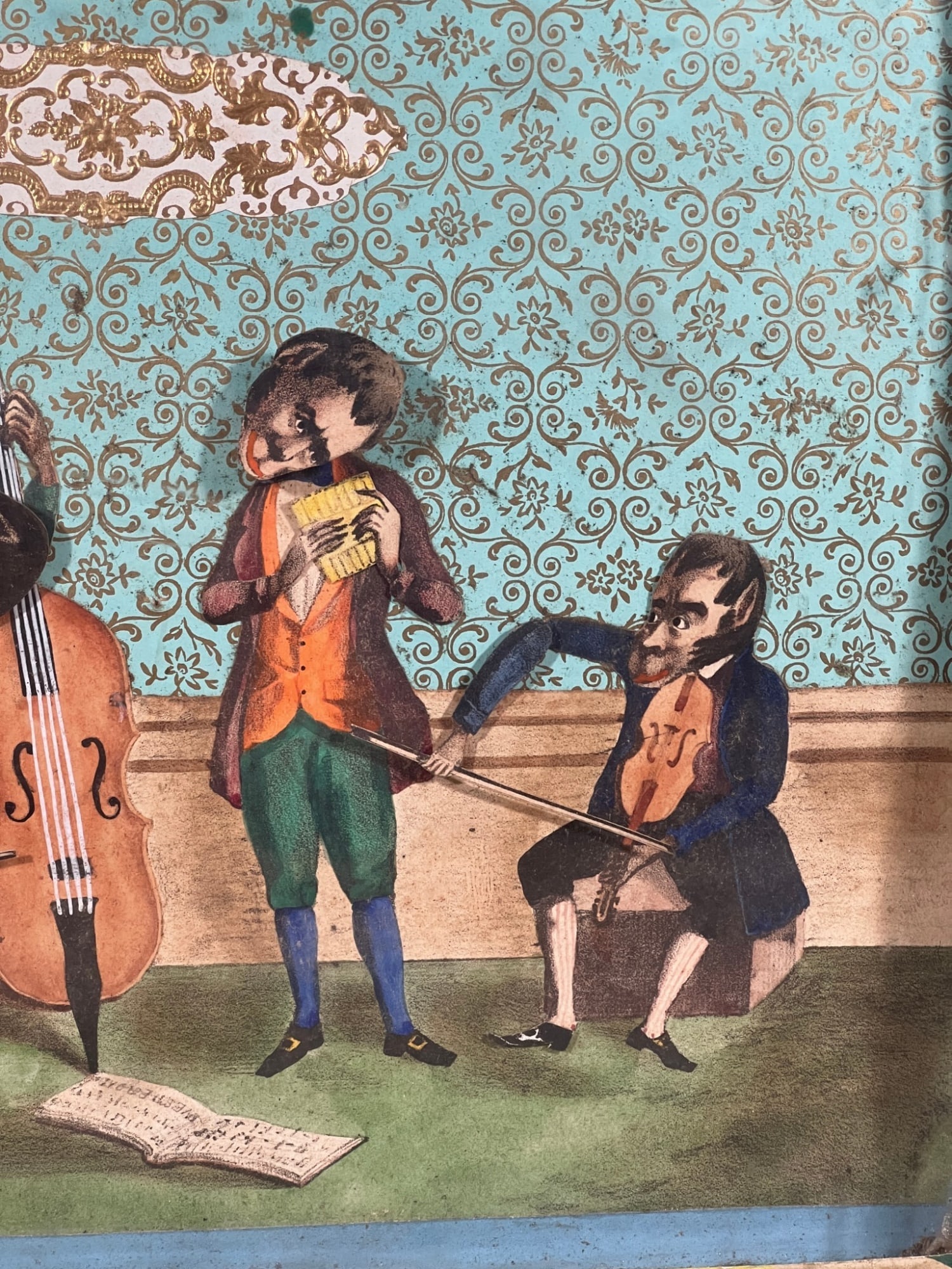 EARLY (20th c) CLOCKWORK MONKEY QUARTET TOY - 3