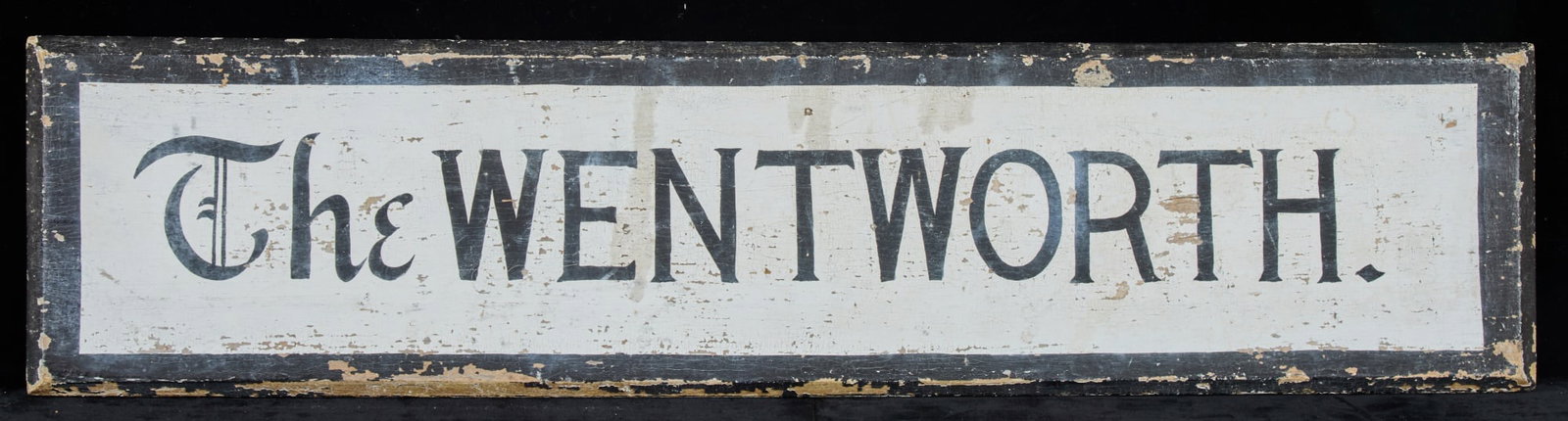 EARLY (20th c) PAINTED WOODEN SIGN - THE WENTWORTH: 7 x 29 inches.