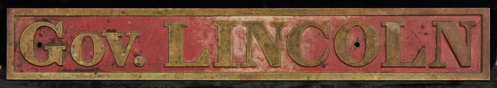 GOV. LINCOLN PAINTED CAST BRONZE PLAQUE (1 of 6)