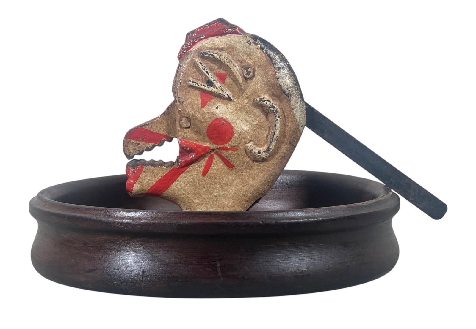 RARE (20th c) PAINTED CAST IRON CLOWN NUTCRACKER (1 of 4)