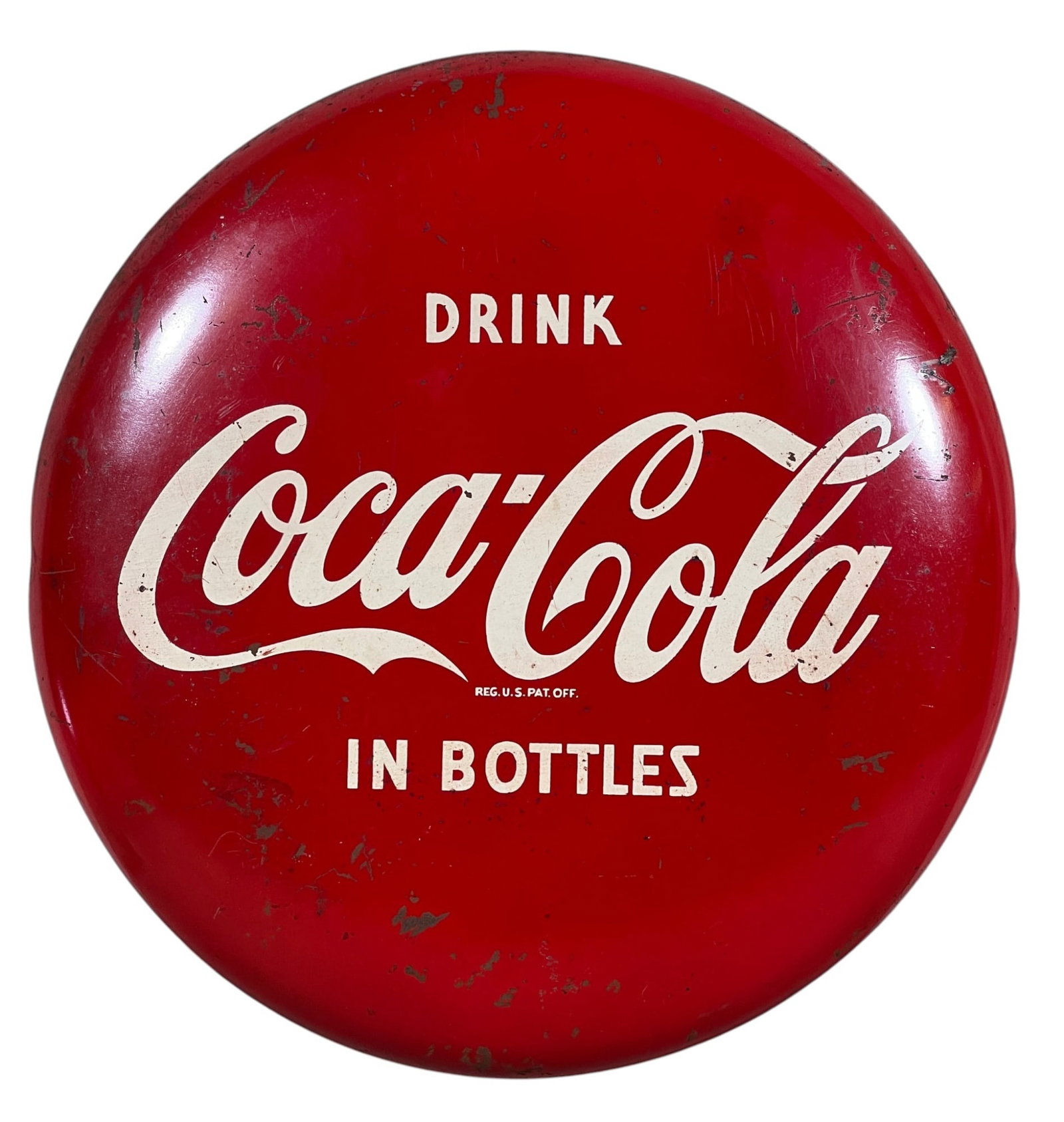 RARE 12 INCH DRINK COCA-COLA ENAMELED TIN SIGN (1 of 6)