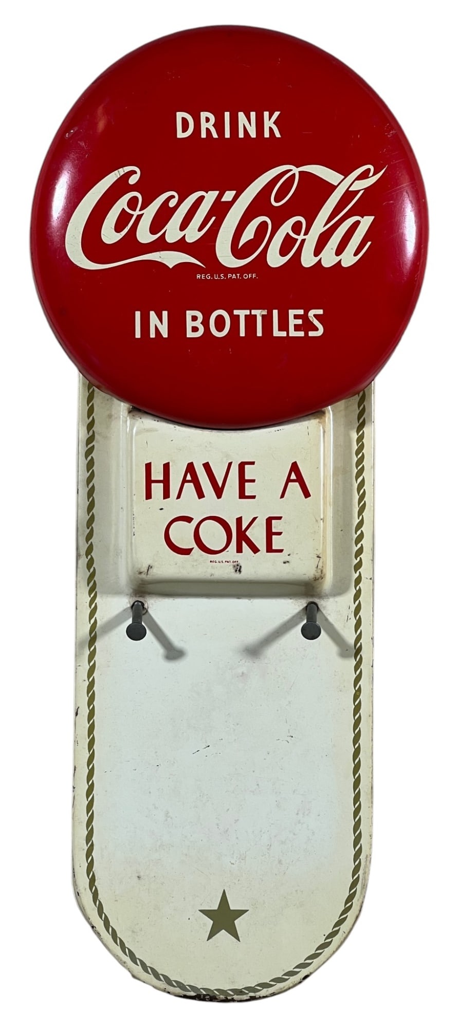 VINTAGE ENAMELED TIN COCA-COLA AD CALENDAR (1 of 5)