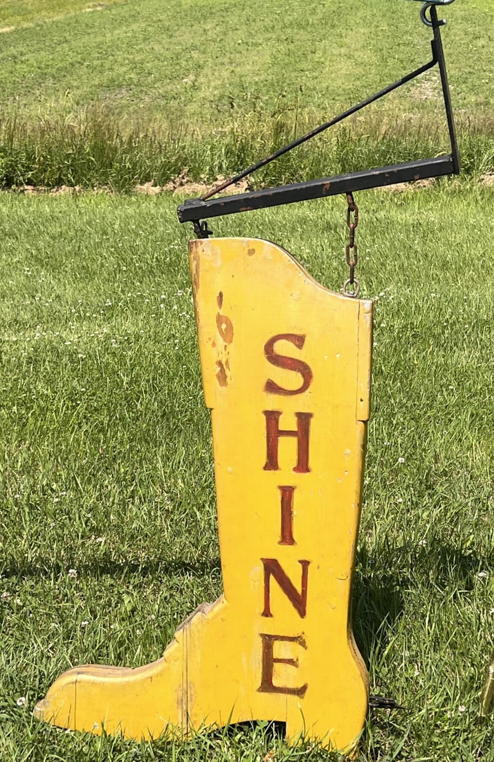 DOUBLE SIDED COWBOY BOOT "SHINE" TRADE SIGN (1 of 12)