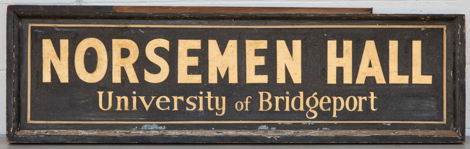 NORSEMEN HALL U of BRIDGEPORT GILT LETTER SIGN (1 of 6)