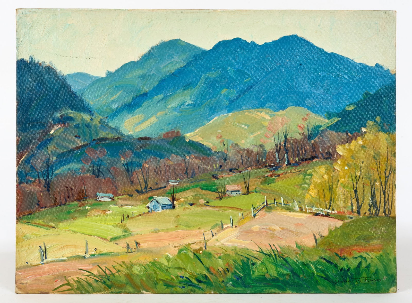 JOHN F. ENSER (1898-1968) Vermont: Vermont Landscape / Early Autumn. oil on canvas board 12 x 16 inches. signed. unframed