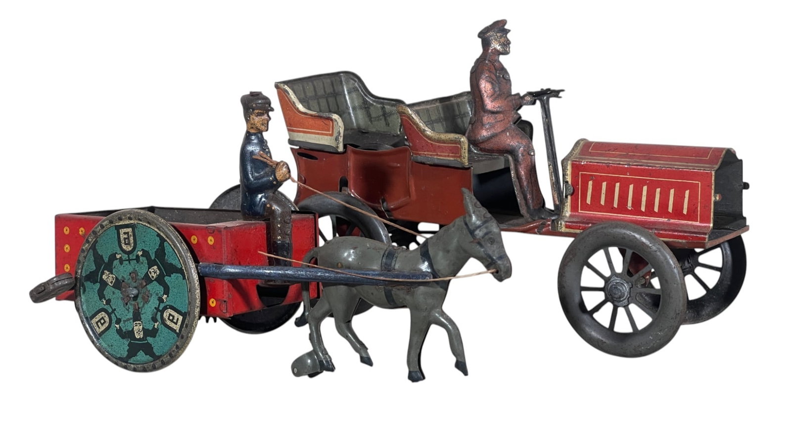 LEHMAN TIN LITHO DONKEY CART & PENNY CAR (1 of 9)